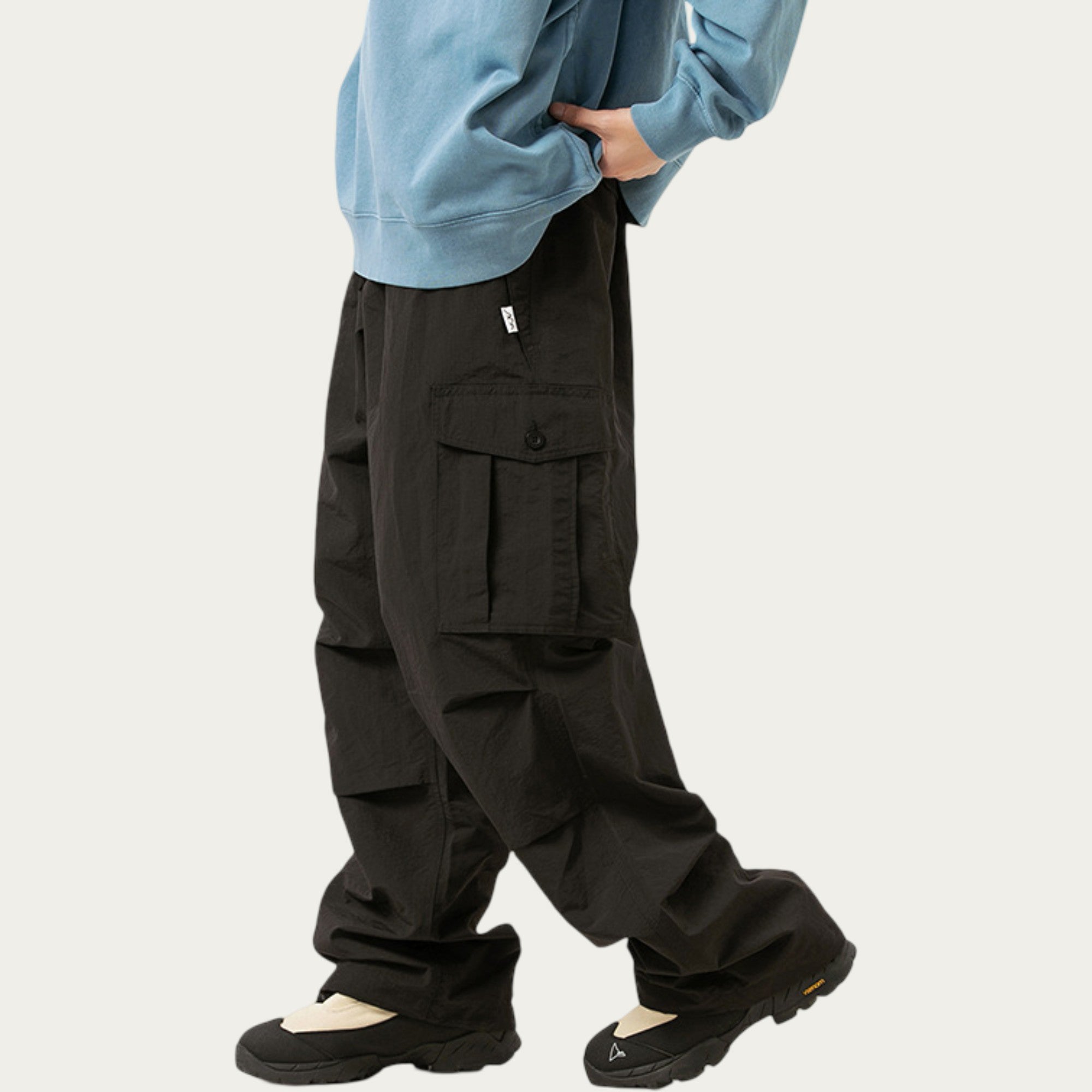 Anna-Kaci Men's Relaxed Fit Utility Cargo Pants with Multi Pocket Design