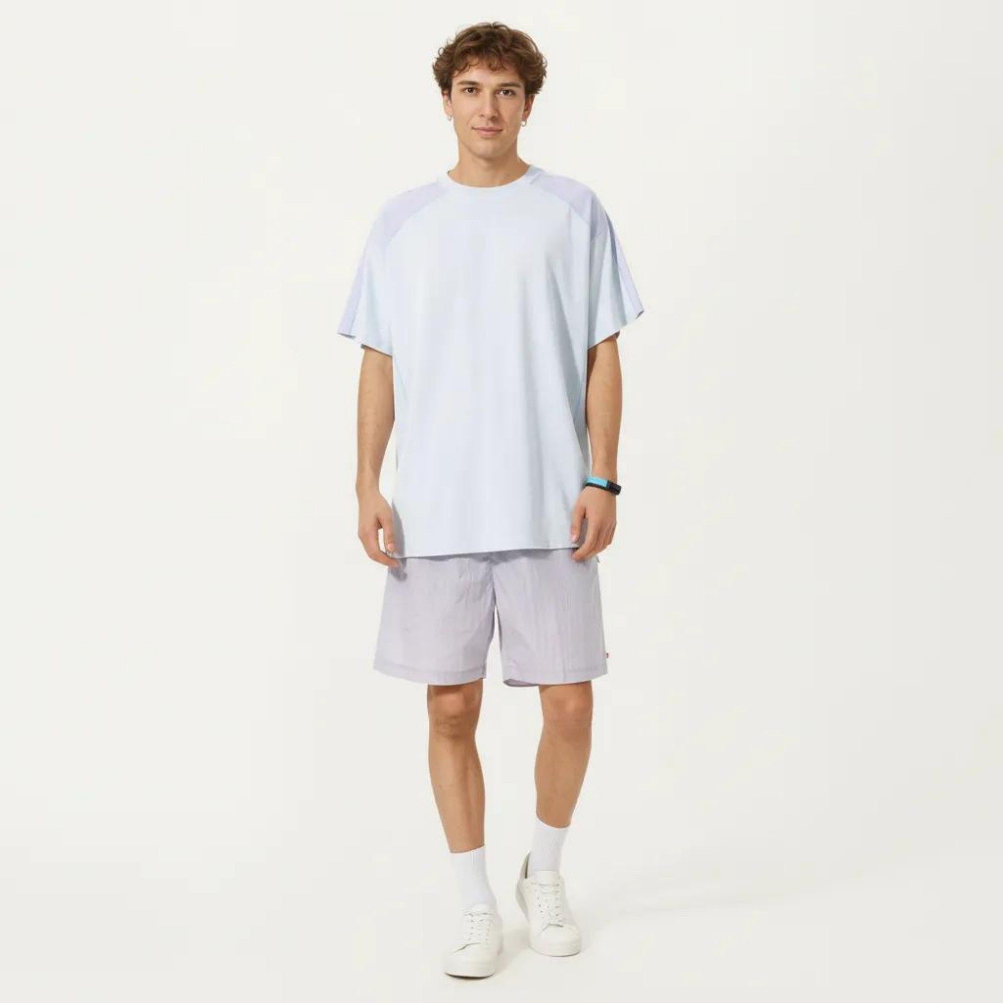 Anna-Kaci Men's Short Sleeve Athletic T-Shirt with Contrast Shoulder Panels Lightweight Breathable