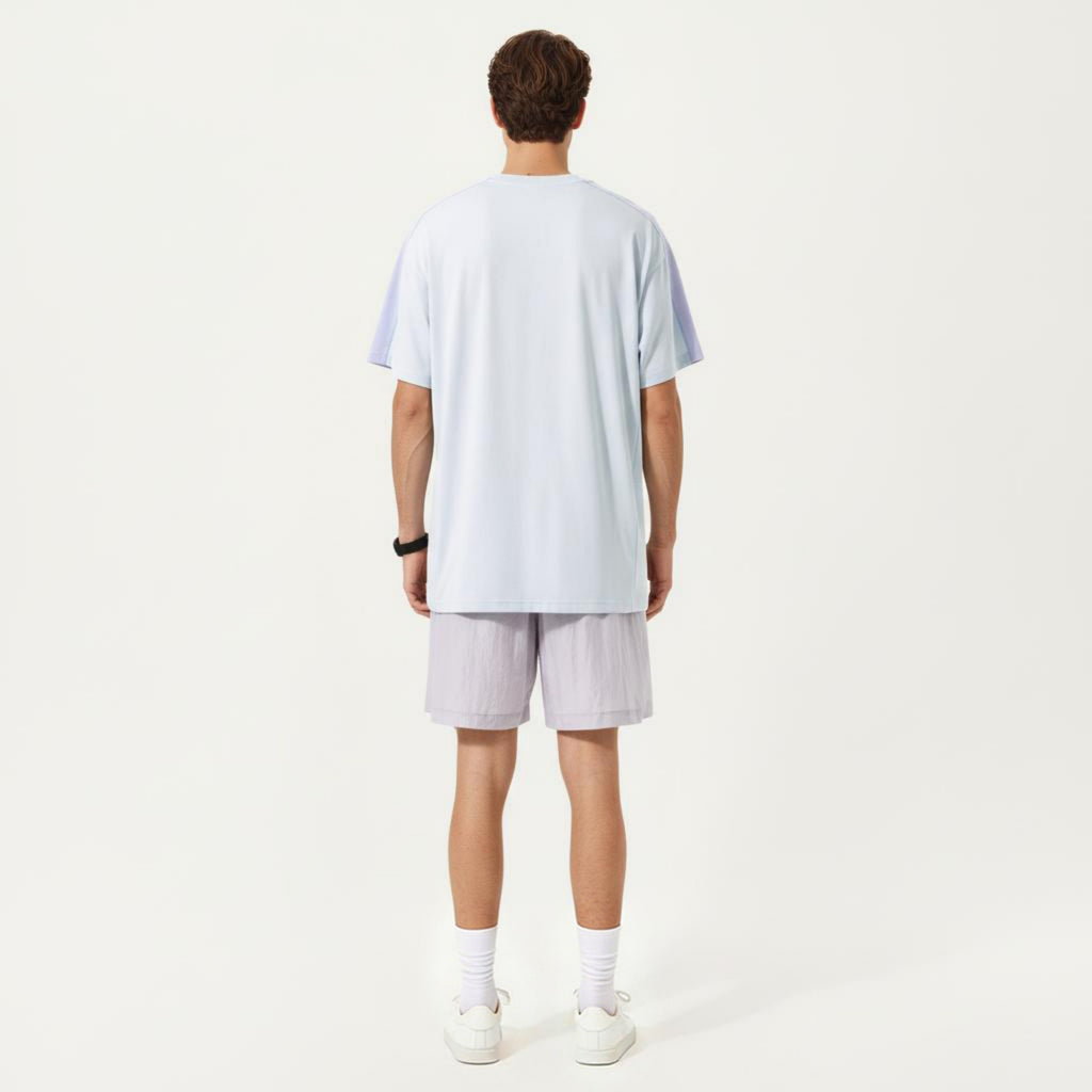 Anna-Kaci Men's Short Sleeve Athletic T-Shirt with Contrast Shoulder Panels Lightweight Breathable