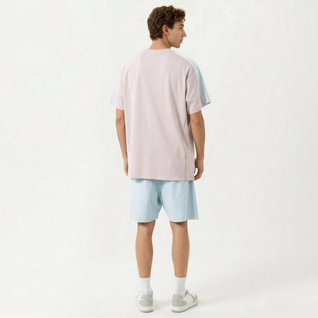 Anna-Kaci Men's Short Sleeve Athletic T-Shirt with Contrast Shoulder Panels Lightweight Breathable