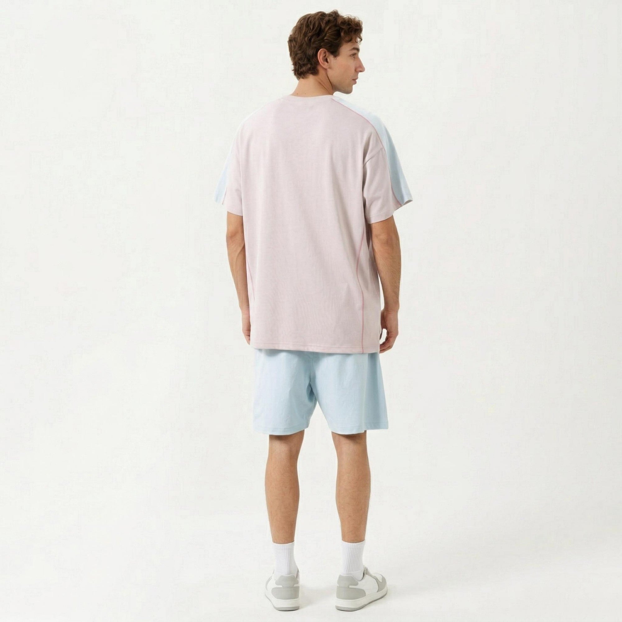 Anna-Kaci Men's Short Sleeve Athletic T-Shirt with Contrast Shoulder Panels Lightweight Breathable
