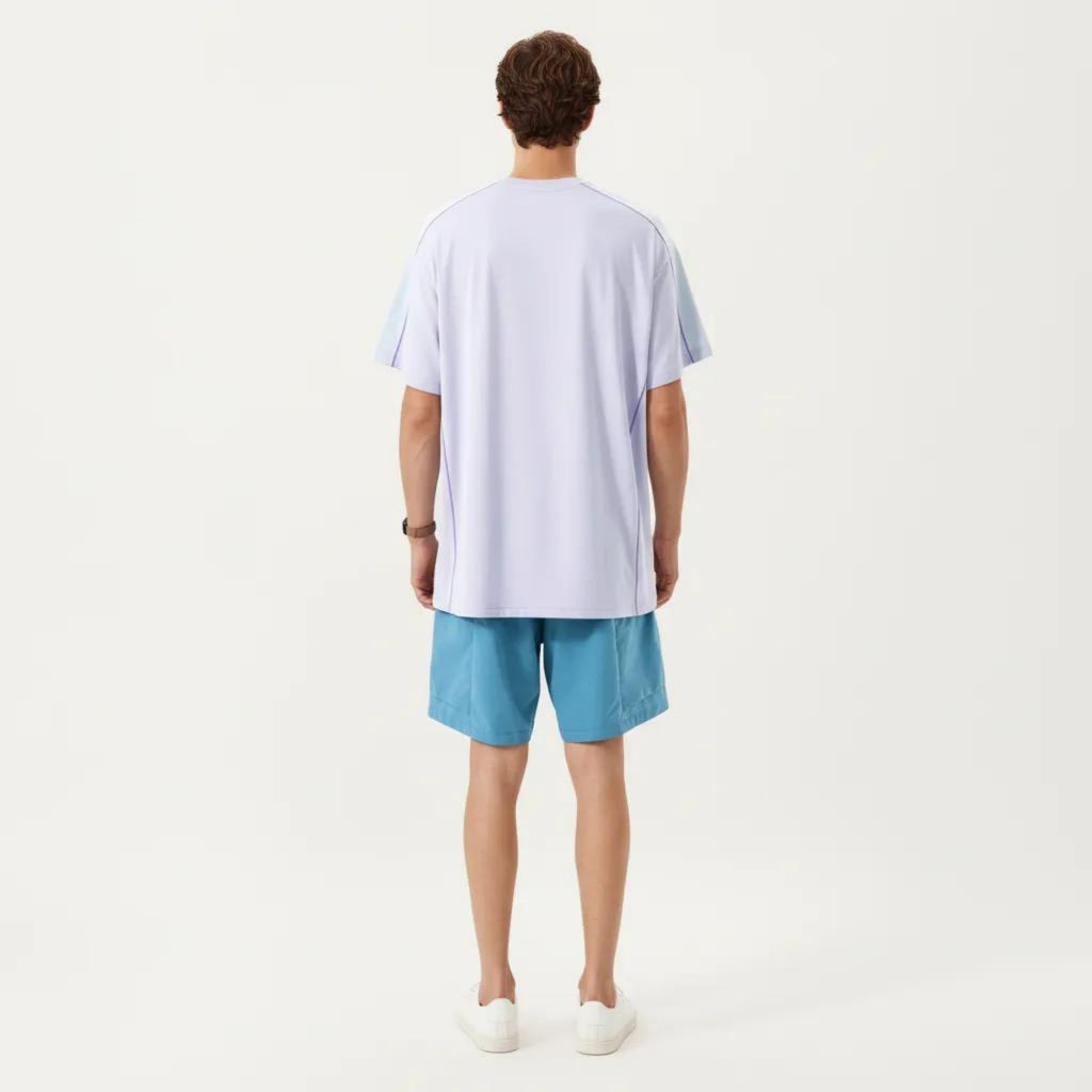 Anna-Kaci Men's Short Sleeve Athletic T-Shirt with Contrast Shoulder Panels Lightweight Breathable