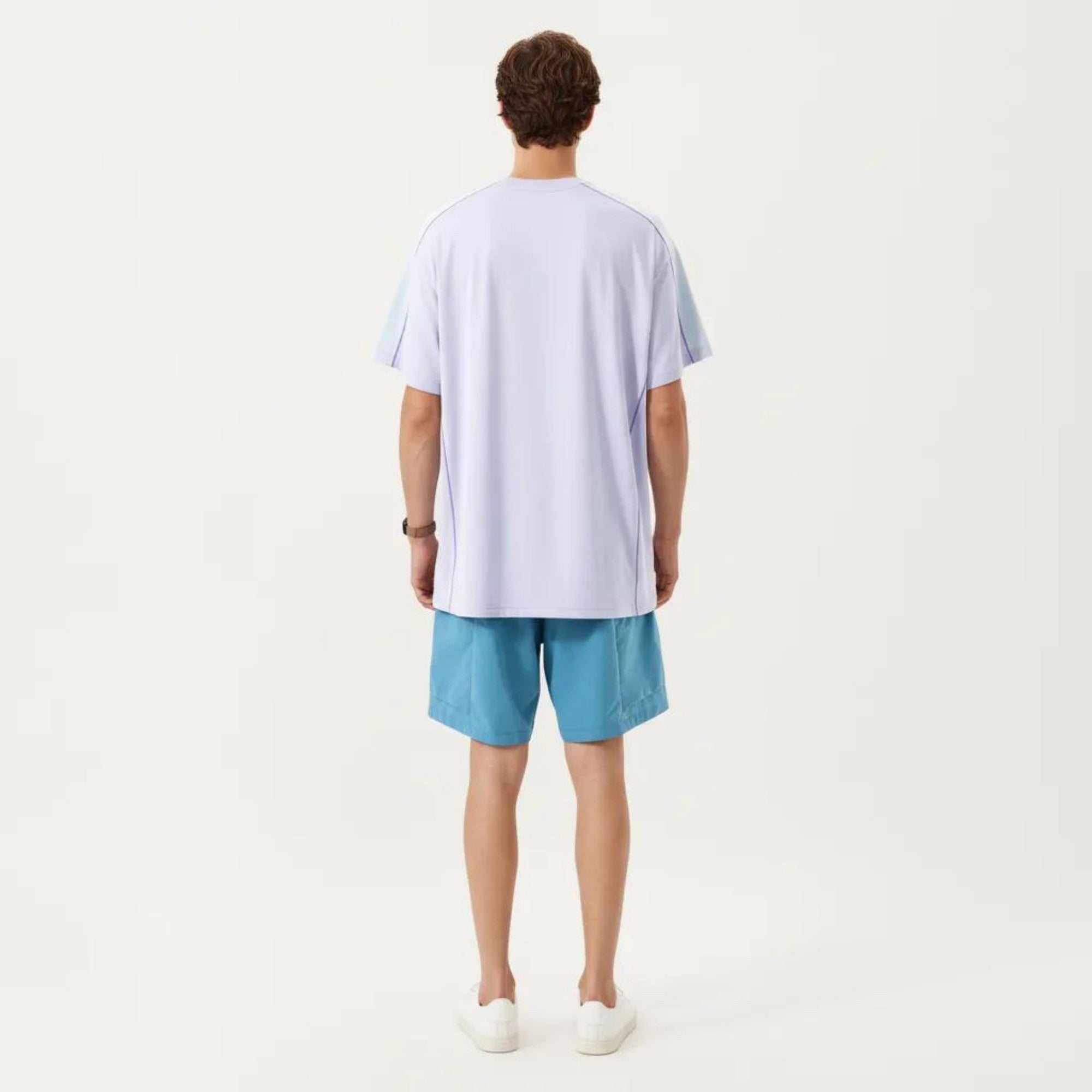 Anna-Kaci Men's Short Sleeve Athletic T-Shirt with Contrast Shoulder Panels Lightweight Breathable