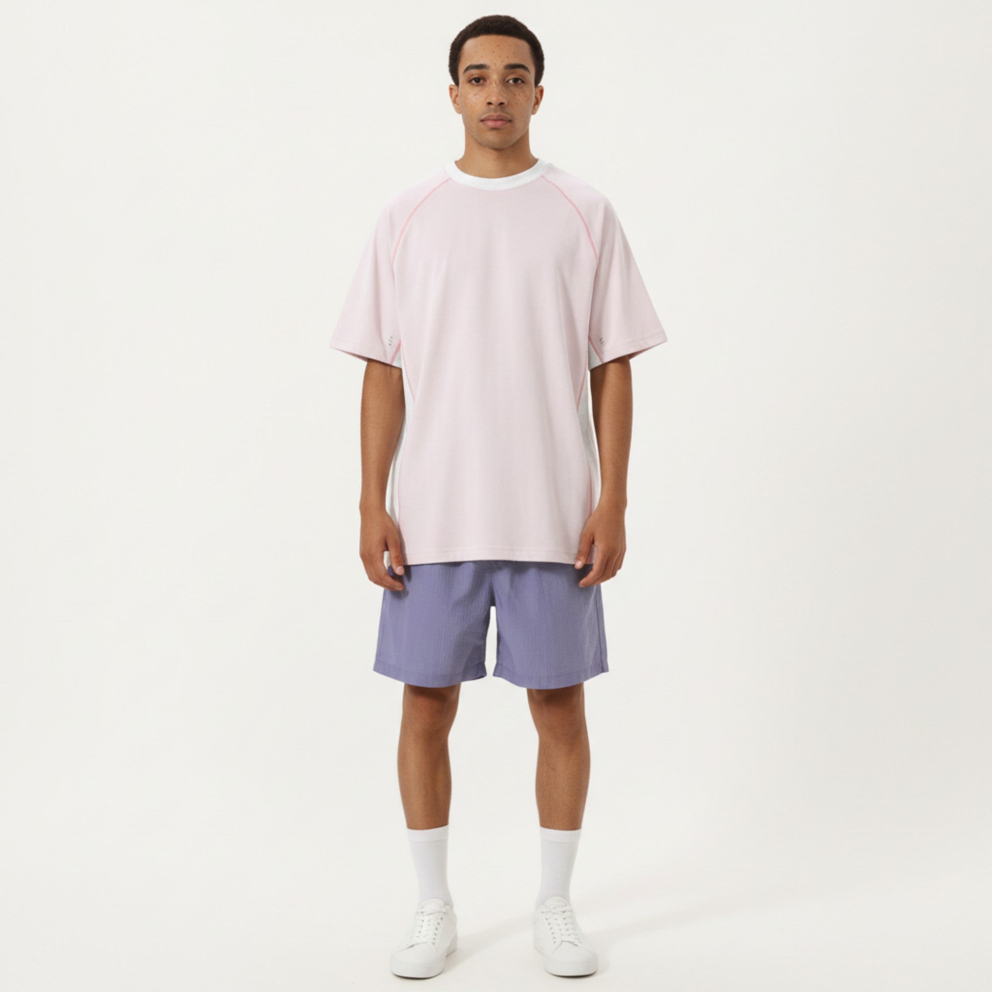 Anna-Kaci Men's Short Sleeve Athletic T-Shirt with Contrast Panel Design Breathable Performance Top