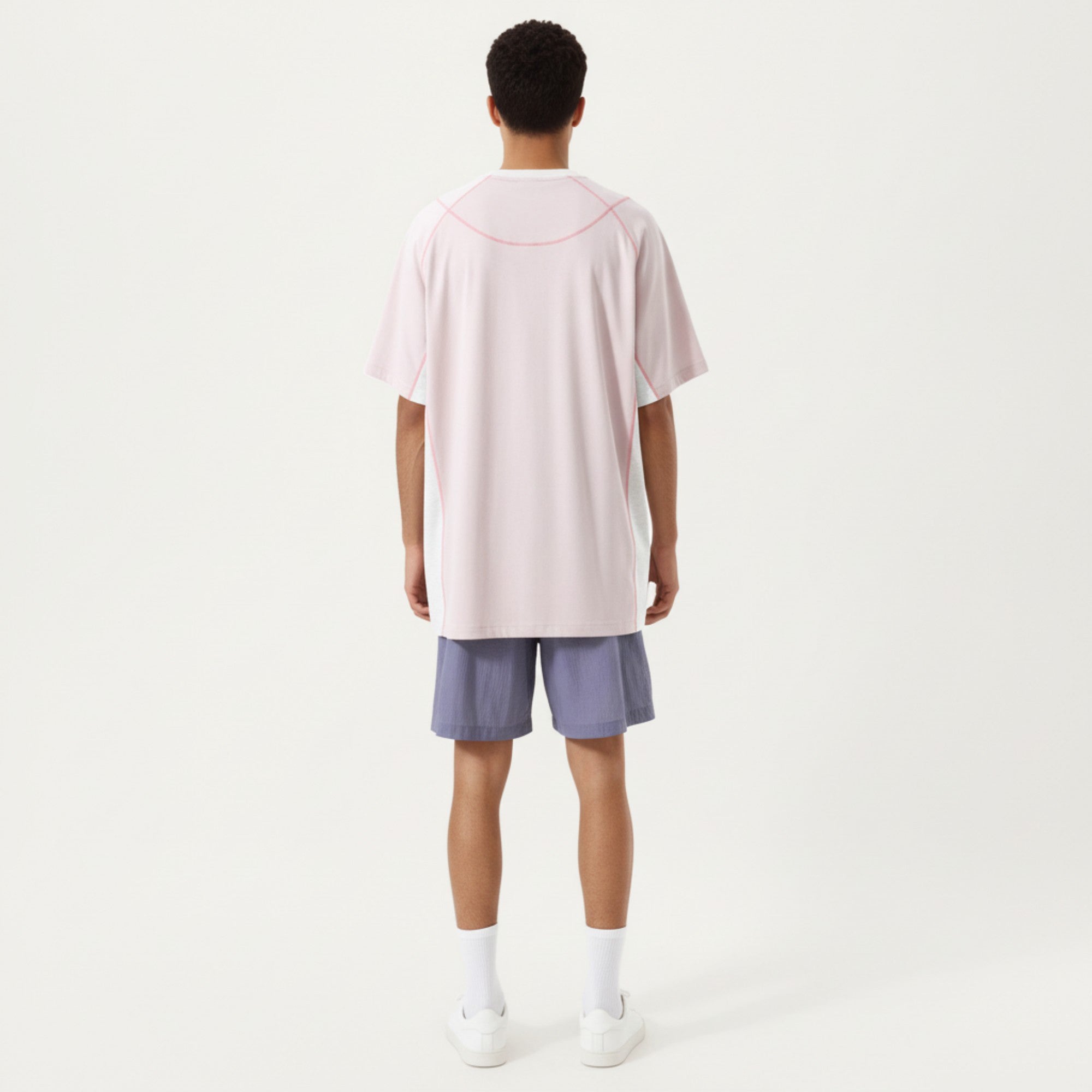 Anna-Kaci Men's Short Sleeve Athletic T-Shirt with Contrast Panel Design Breathable Performance Top
