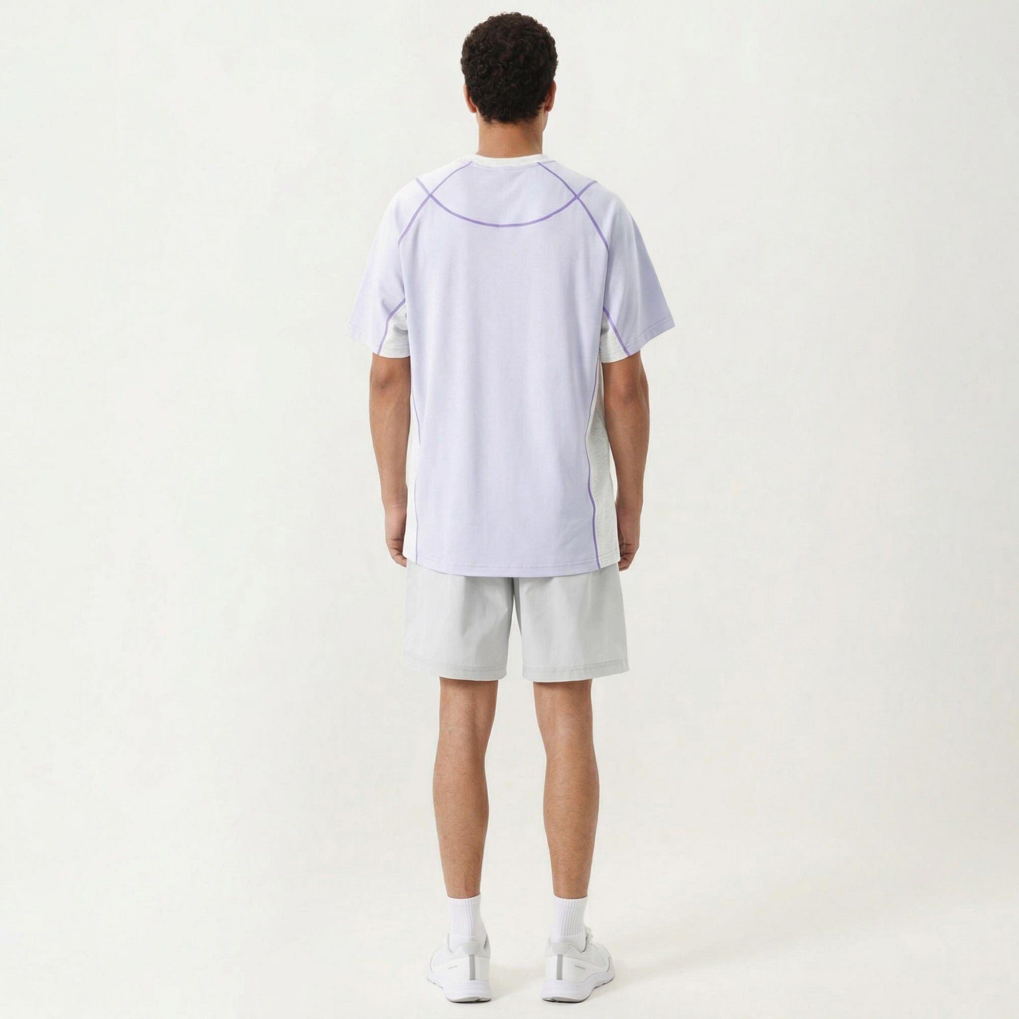 Anna-Kaci Men's Short Sleeve Athletic T-Shirt with Contrast Panel Design Breathable Performance Top