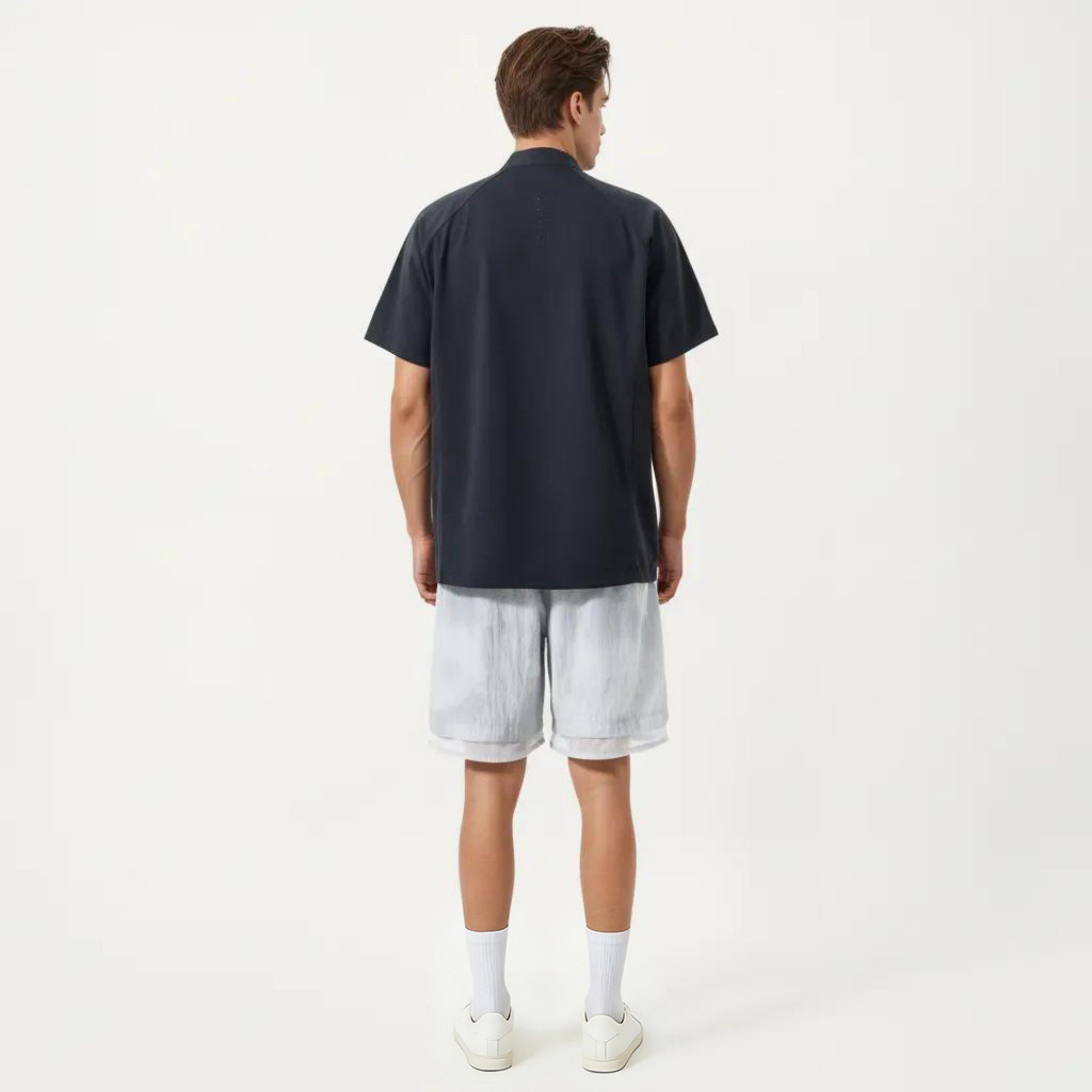 Anna-Kaci Men's Short Sleeve Athletic T-Shirt with Half Zip Mock Neck Lightweight Breathable Fabric