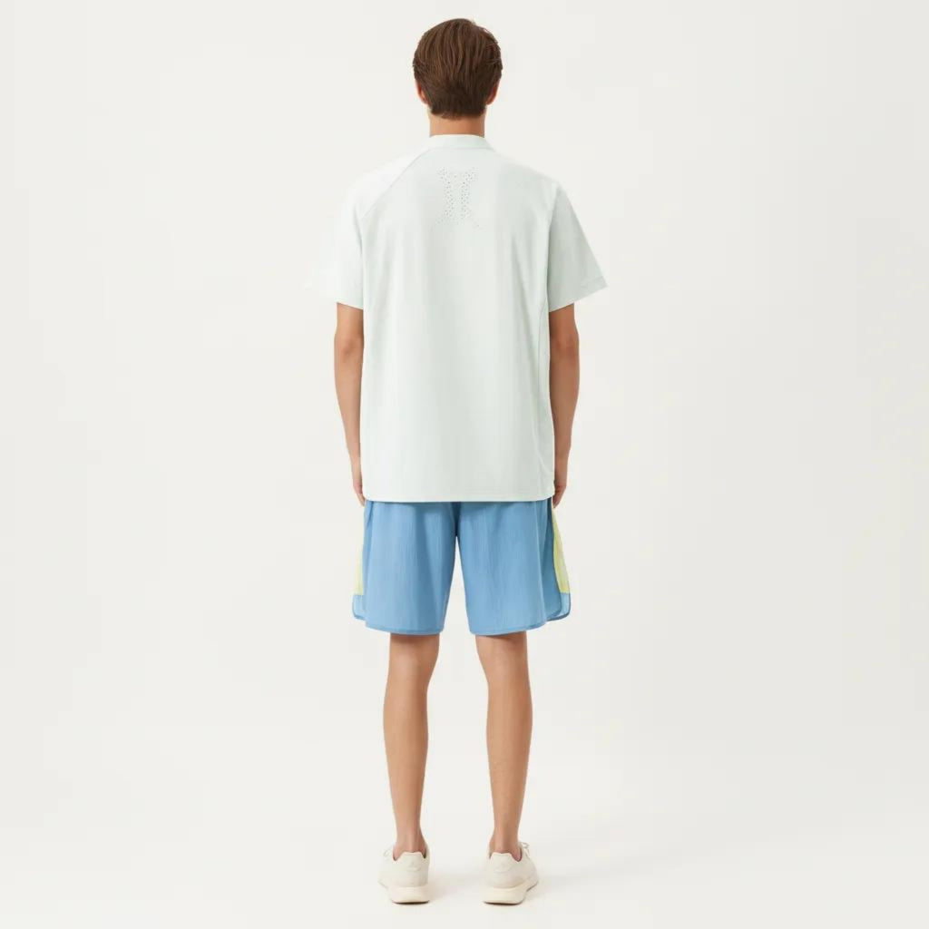 Anna-Kaci Men's Short Sleeve Athletic T-Shirt with Half Zip Mock Neck Lightweight Breathable Fabric