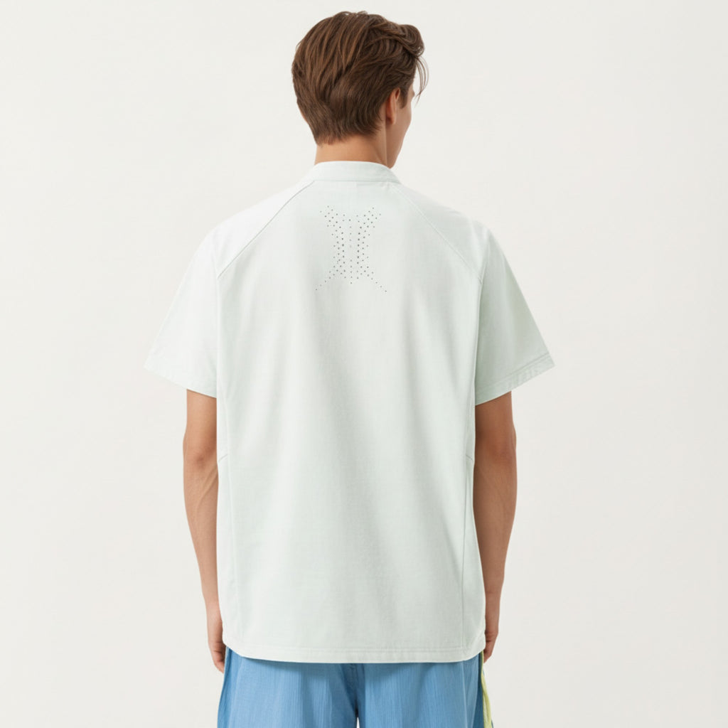 Anna-Kaci Men's Short Sleeve Athletic T-Shirt with Half Zip Mock Neck Lightweight Breathable Fabric