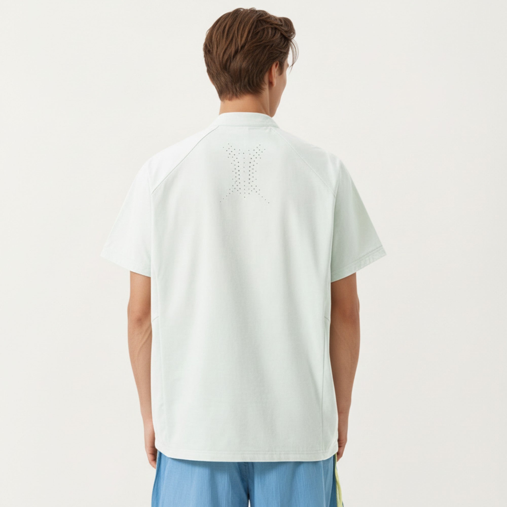 Anna-Kaci Men's Short Sleeve Athletic T-Shirt with Half Zip Mock Neck Lightweight Breathable Fabric