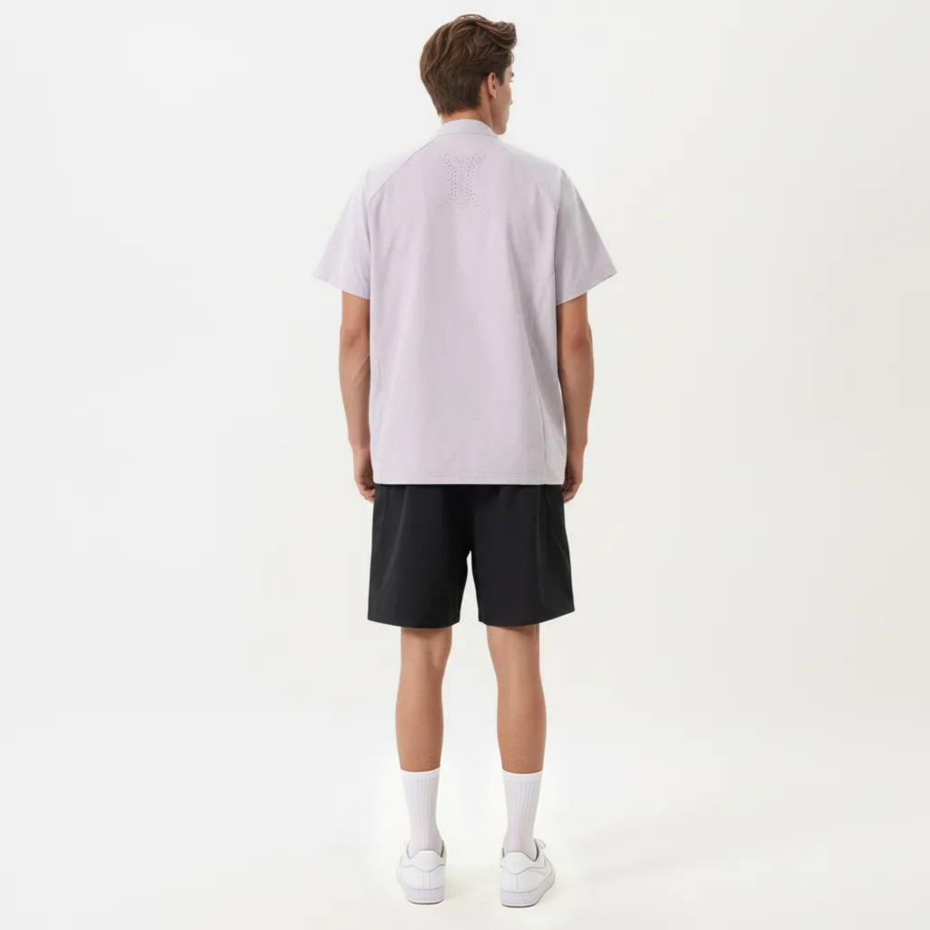 Anna-Kaci Men's Short Sleeve Athletic T-Shirt with Half Zip Mock Neck Lightweight Breathable Fabric