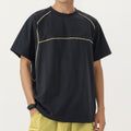 Anna-Kaci Men's Short Sleeve Athletic T-Shirt with Contrast Seam Detail Breathable Lightweight Fabric