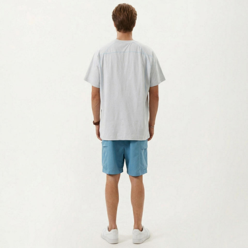 Anna-Kaci Men's Short Sleeve Athletic T-Shirt with Contrast Seam Detail Breathable Lightweight Fabric