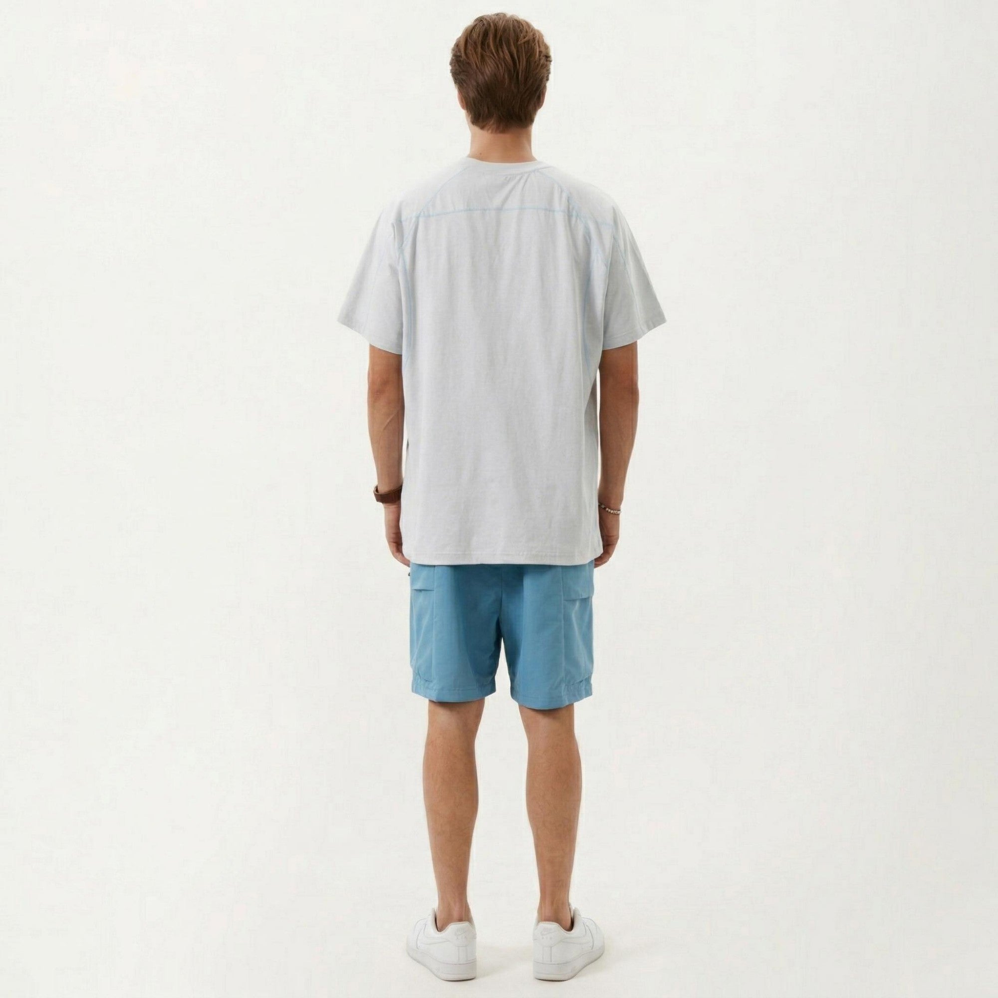 Anna-Kaci Men's Short Sleeve Athletic T-Shirt with Contrast Seam Detail Breathable Lightweight Fabric