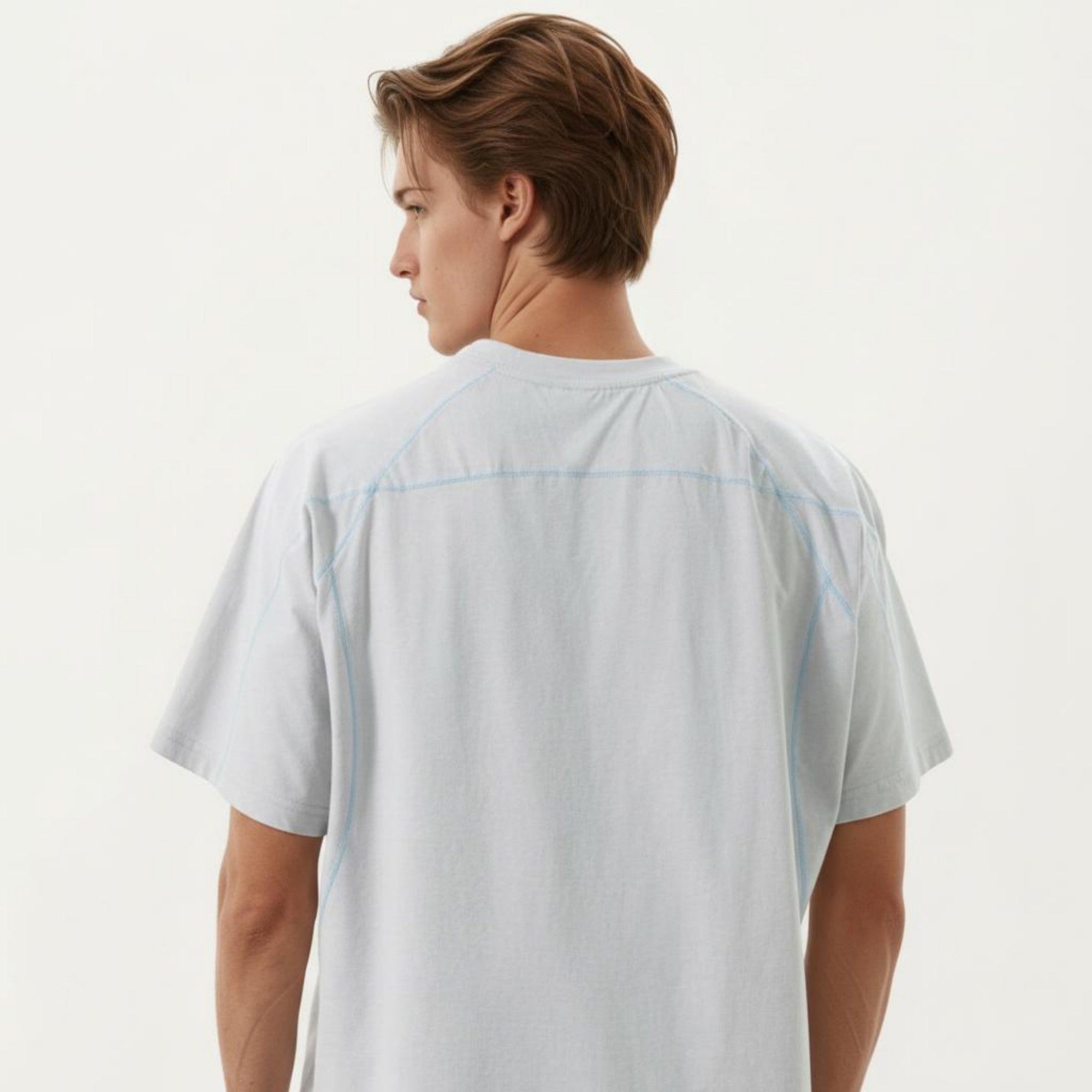 Anna-Kaci Men's Short Sleeve Athletic T-Shirt with Contrast Seam Detail Breathable Lightweight Fabric