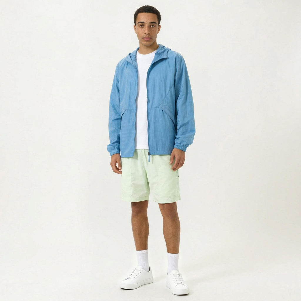 Anna-Kaci Men's Lightweight Hooded Windbreaker Jacket with Full Zip Closure Elastic Cuffs and Side Pocket