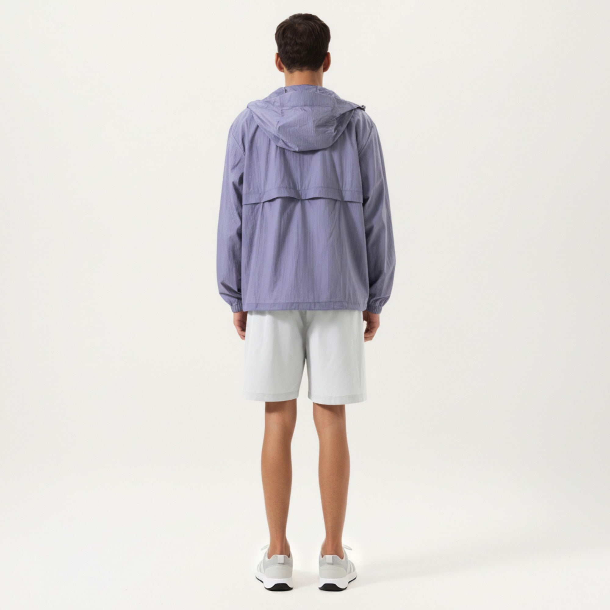 Anna-Kaci Men's Lightweight Hooded Windbreaker Jacket with Full Zip Closure Elastic Cuffs and Side Pocket