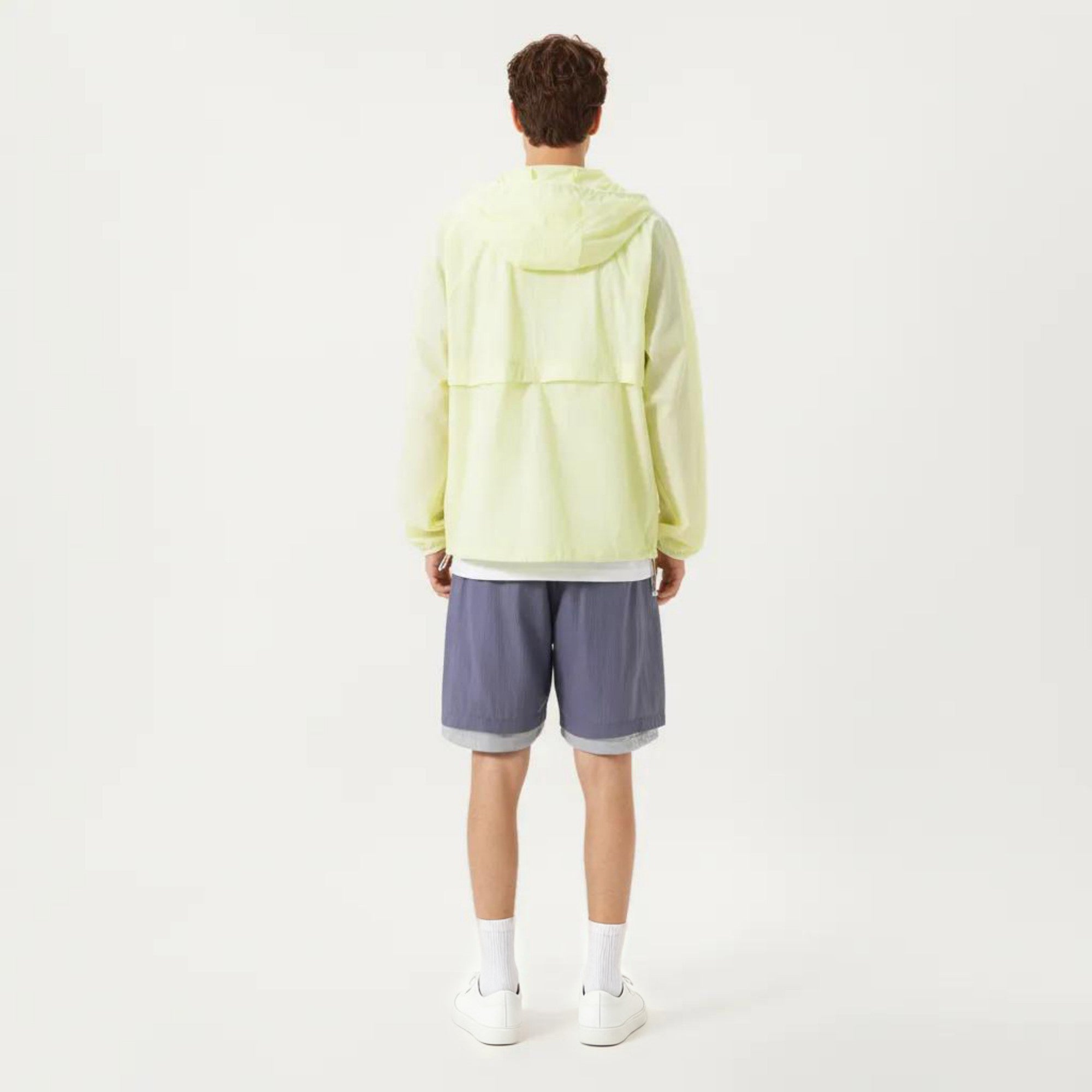 Anna-Kaci Men's Lightweight Windbreaker Jacket with Hood Full Zip Closure Chest Zipper Pocket and Elastic Cuff