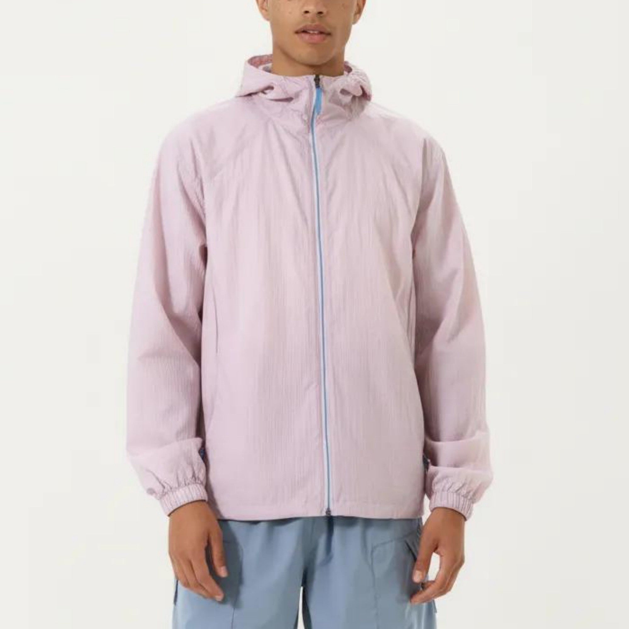 Anna-Kaci Men's Lightweight Hooded Windbreaker Jacket with Full Zip Closure Elastic Cuffs and Relaxed Fit