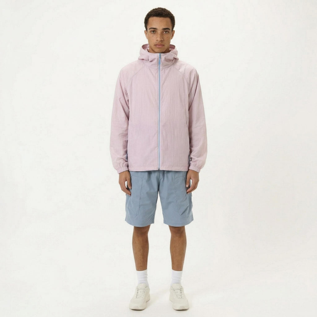 Anna-Kaci Men's Lightweight Hooded Windbreaker Jacket with Full Zip Closure Elastic Cuffs and Relaxed Fit