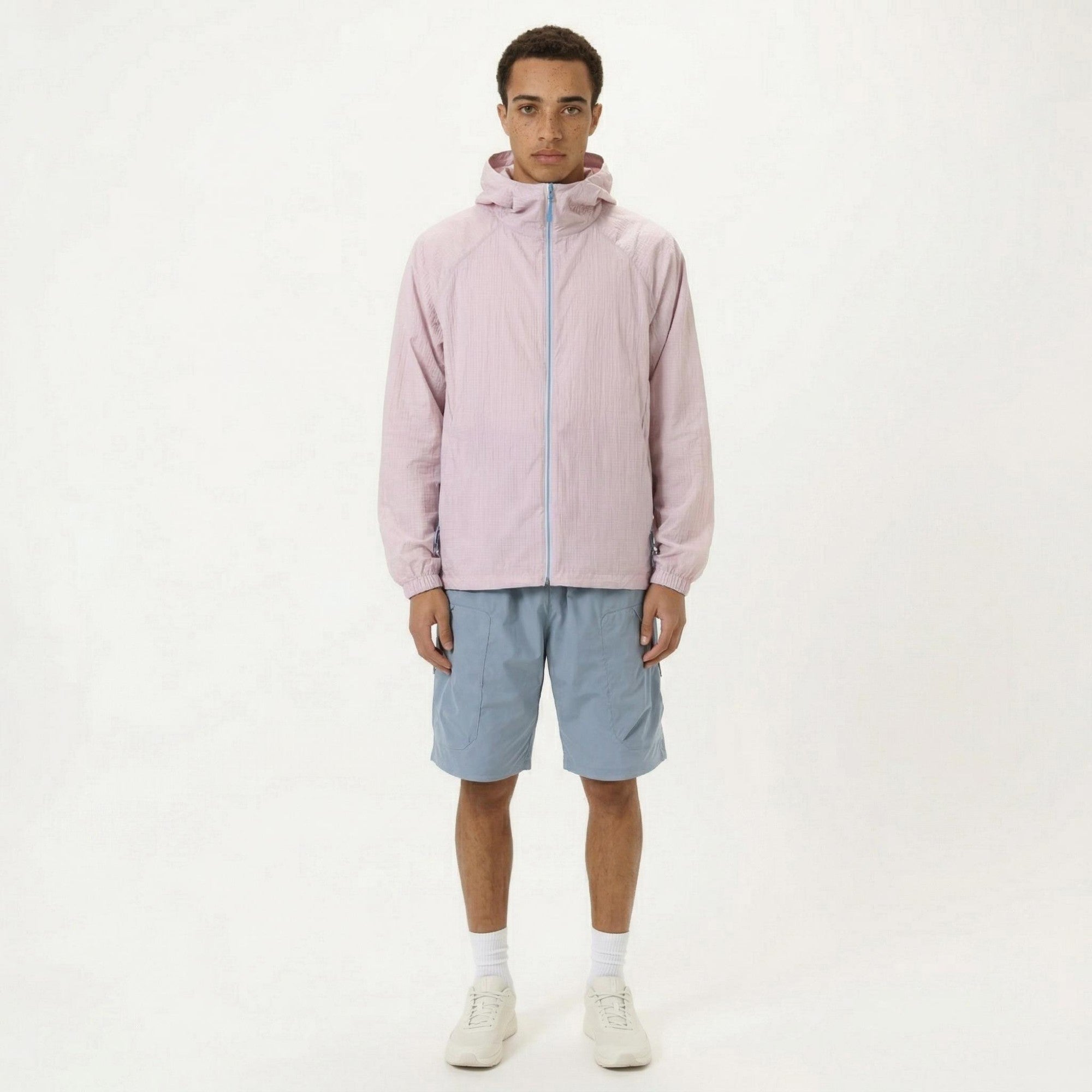 Anna-Kaci Men's Lightweight Hooded Windbreaker Jacket with Full Zip Closure Elastic Cuffs and Relaxed Fit