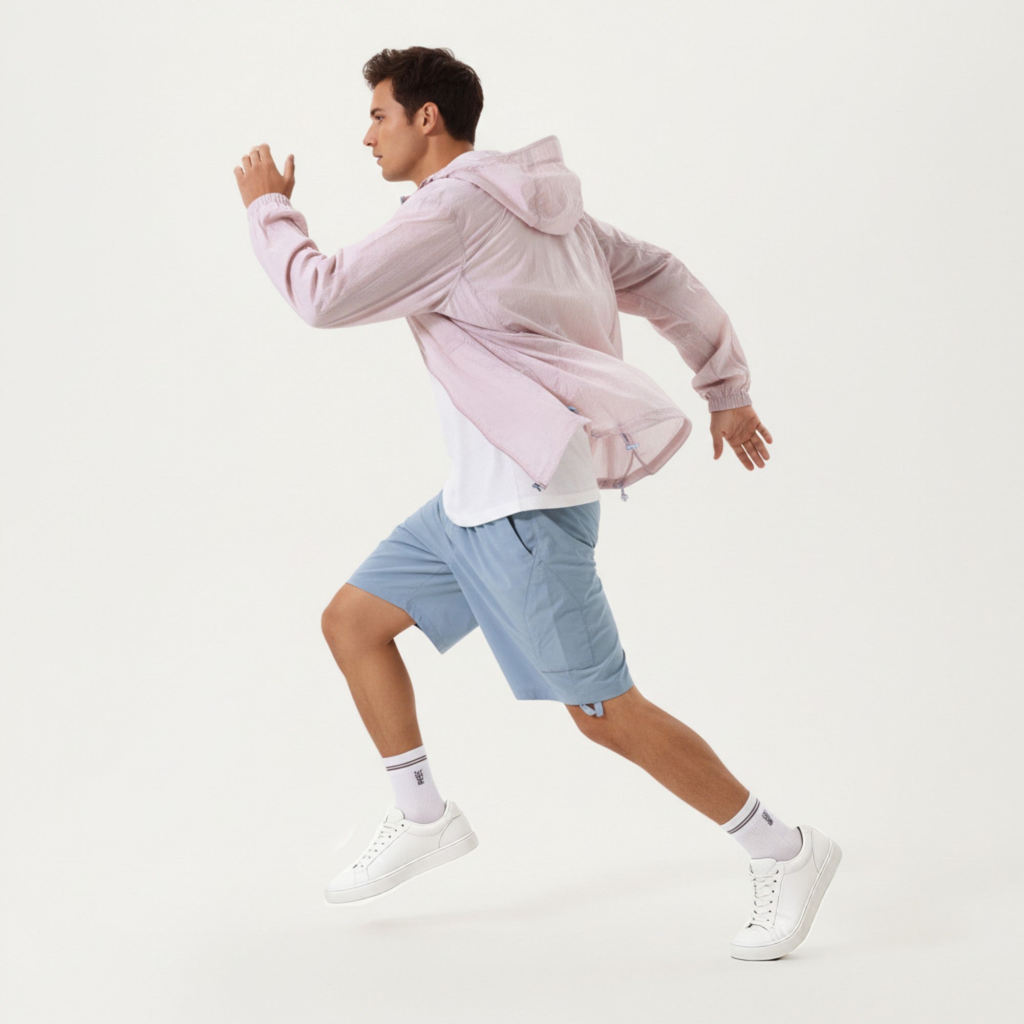 Anna-Kaci Men's Lightweight Hooded Windbreaker Jacket with Full Zip Closure Elastic Cuffs and Relaxed Fit