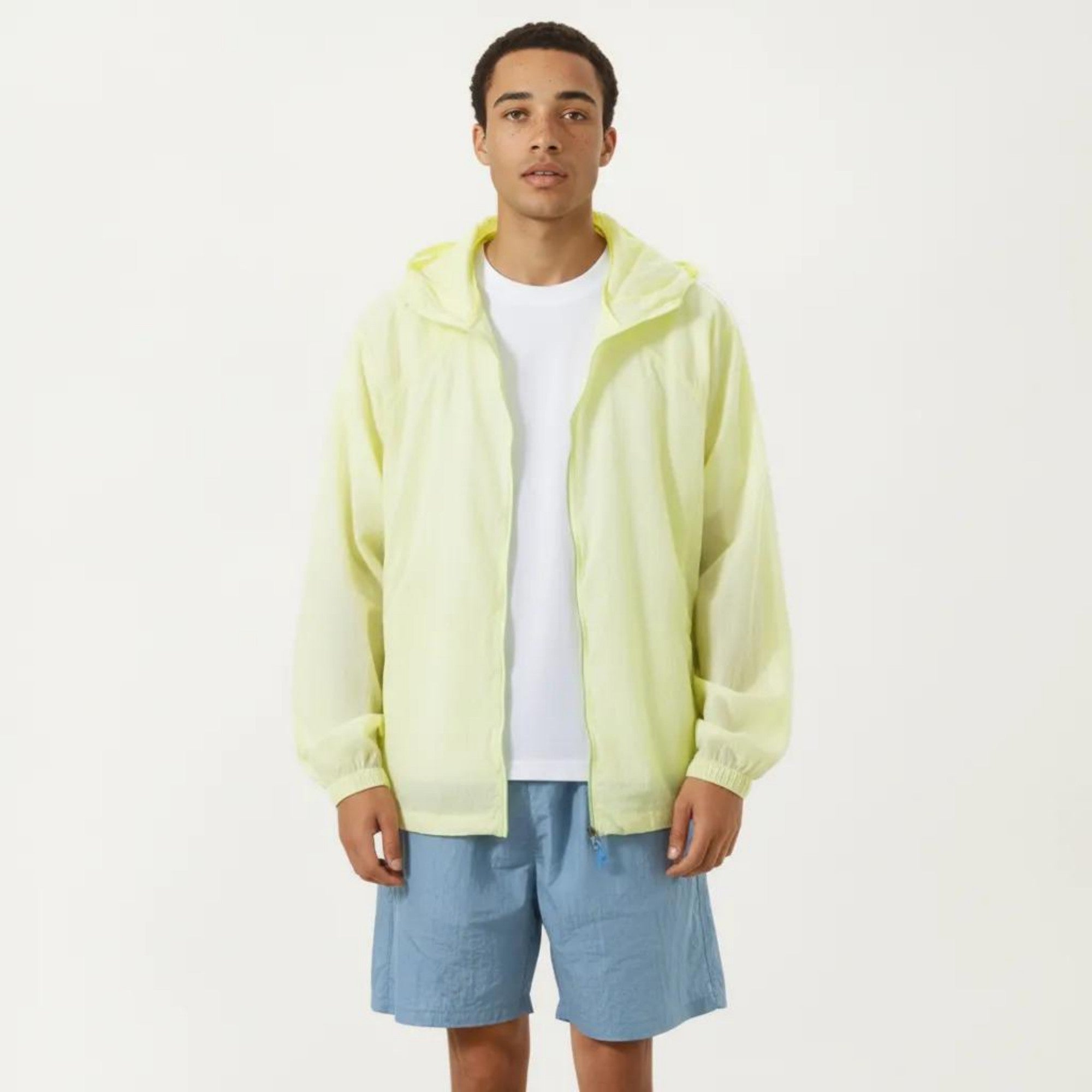 Anna-Kaci Men's Lightweight Hooded Windbreaker Jacket with Full Zip Closure Elastic Cuffs and Relaxed Fit