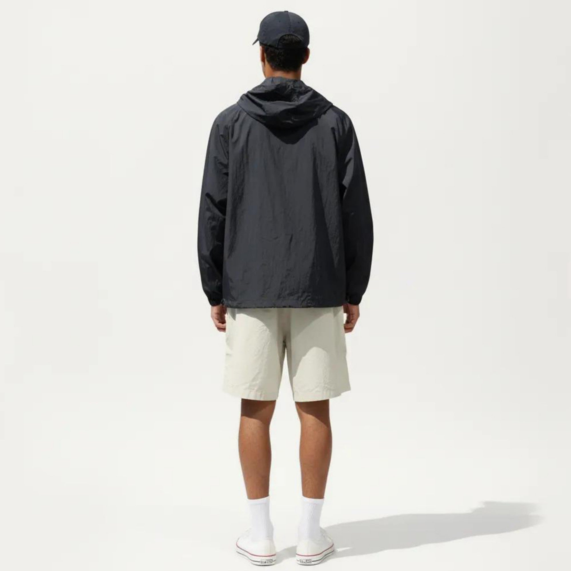 Anna-Kaci Men's Lightweight Hooded Windbreaker Jacket with Full Zip Closure Elastic Cuffs and Relaxed Fit