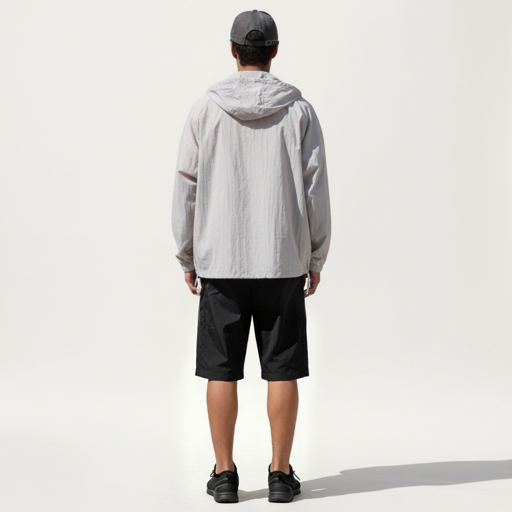 Anna-Kaci Men's Lightweight Hooded Windbreaker Jacket with Full Zip Closure Elastic Cuffs and Relaxed Fit