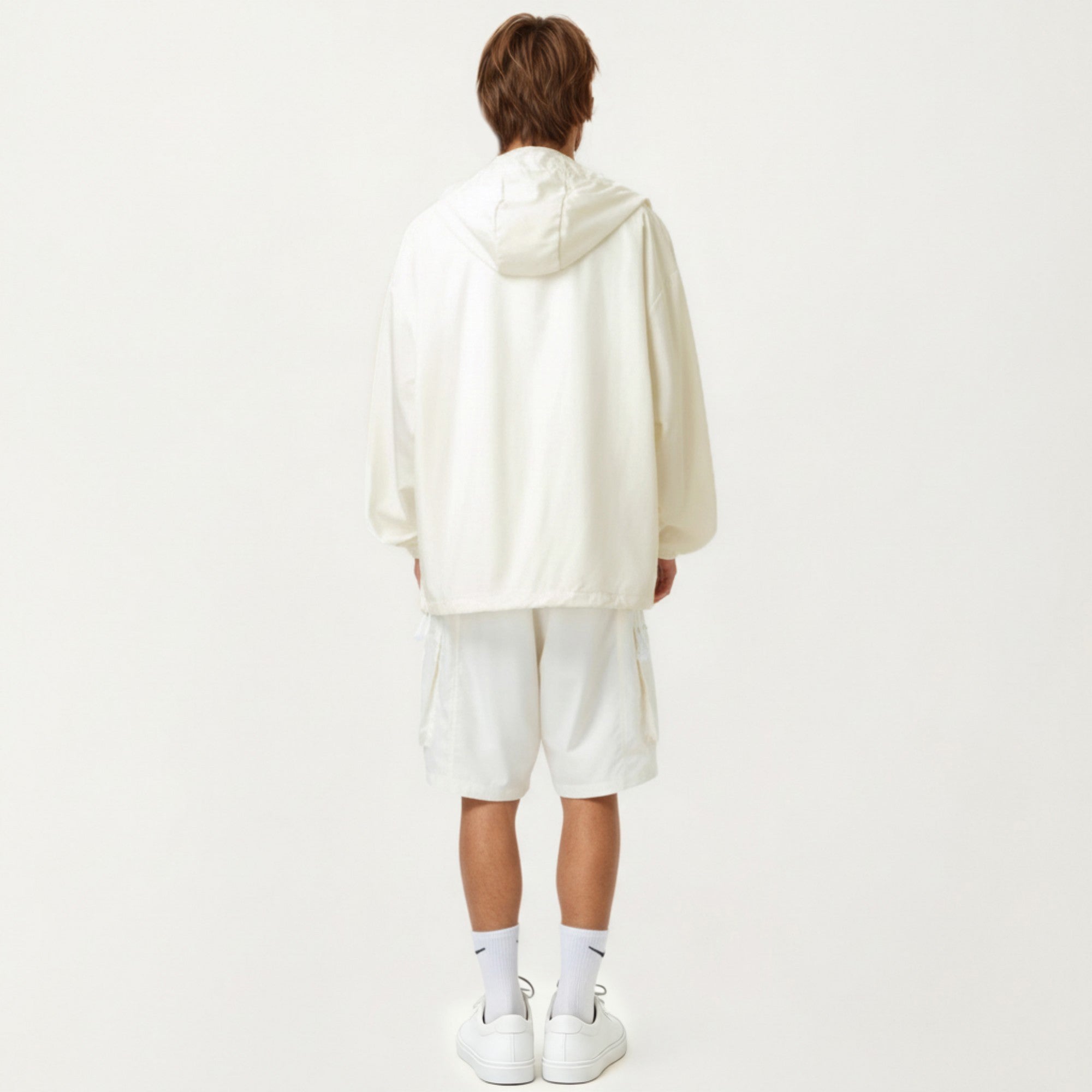 Anna-Kaci Men's Lightweight Hooded Windbreaker Jacket with Full Zip Closure Elastic Cuffs and Adjustable Hem