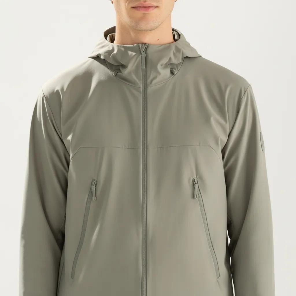 Anna-Kaci Men's Lightweight Windbreaker Jacket with Hood Full Zip Closure Zipper Pocket Detail and Relaxed Fit