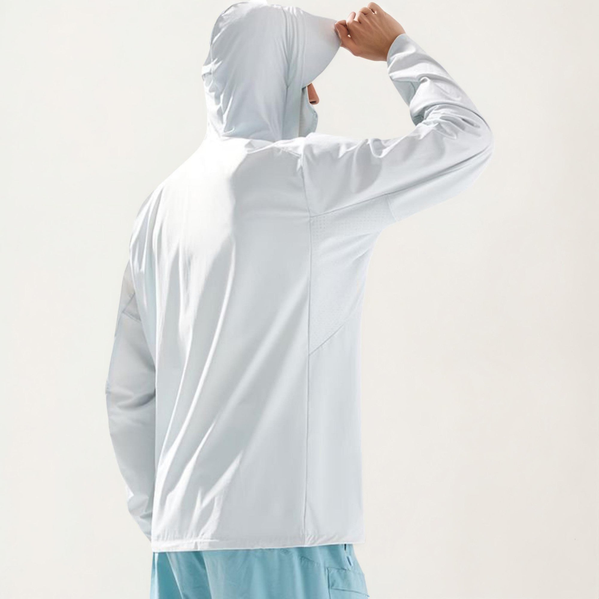 Anna-Kaci Men's Lightweight Windbreaker Jacket with Hood Full Zip Closure Zipper Pocket Detail and Relaxed Fit