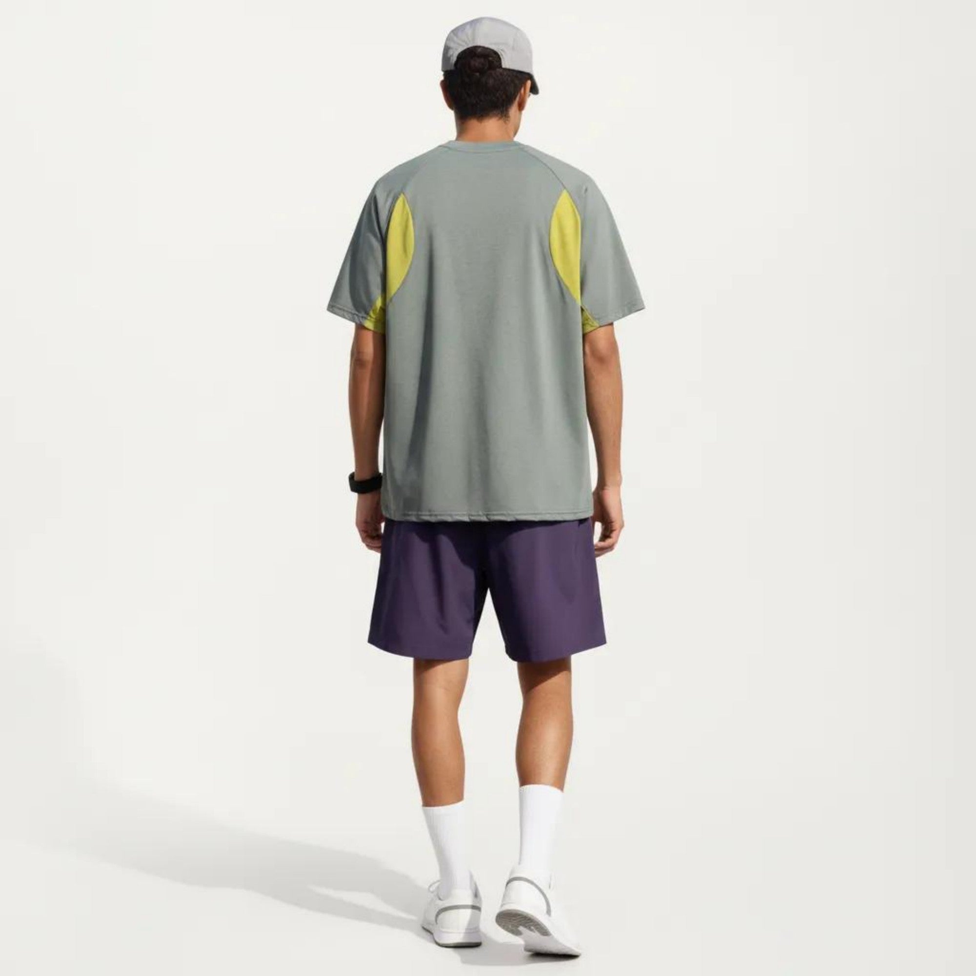 Anna-Kaci Men's Short Sleeve Athletic T-Shirt with Colorblock Panel Design Breathable Fabric and Relaxed Fit