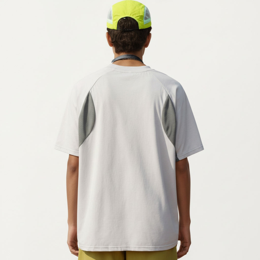Anna-Kaci Men's Short Sleeve Athletic T-Shirt with Colorblock Panel Design Breathable Fabric and Relaxed Fit