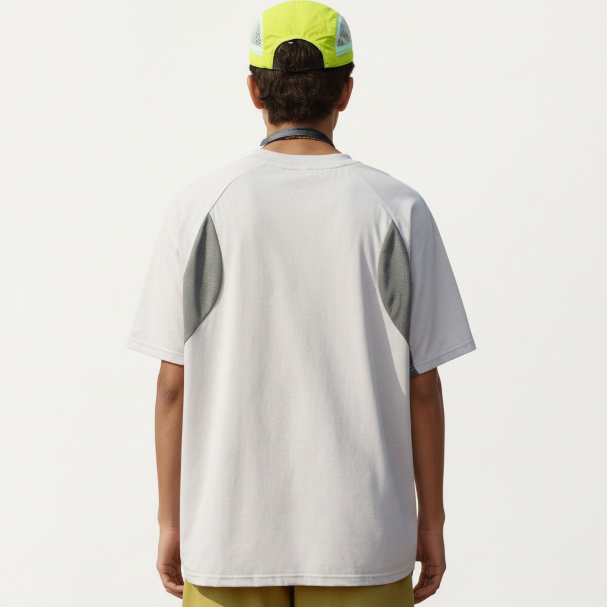 Anna-Kaci Men's Short Sleeve Athletic T-Shirt with Colorblock Panel Design Breathable Fabric and Relaxed Fit