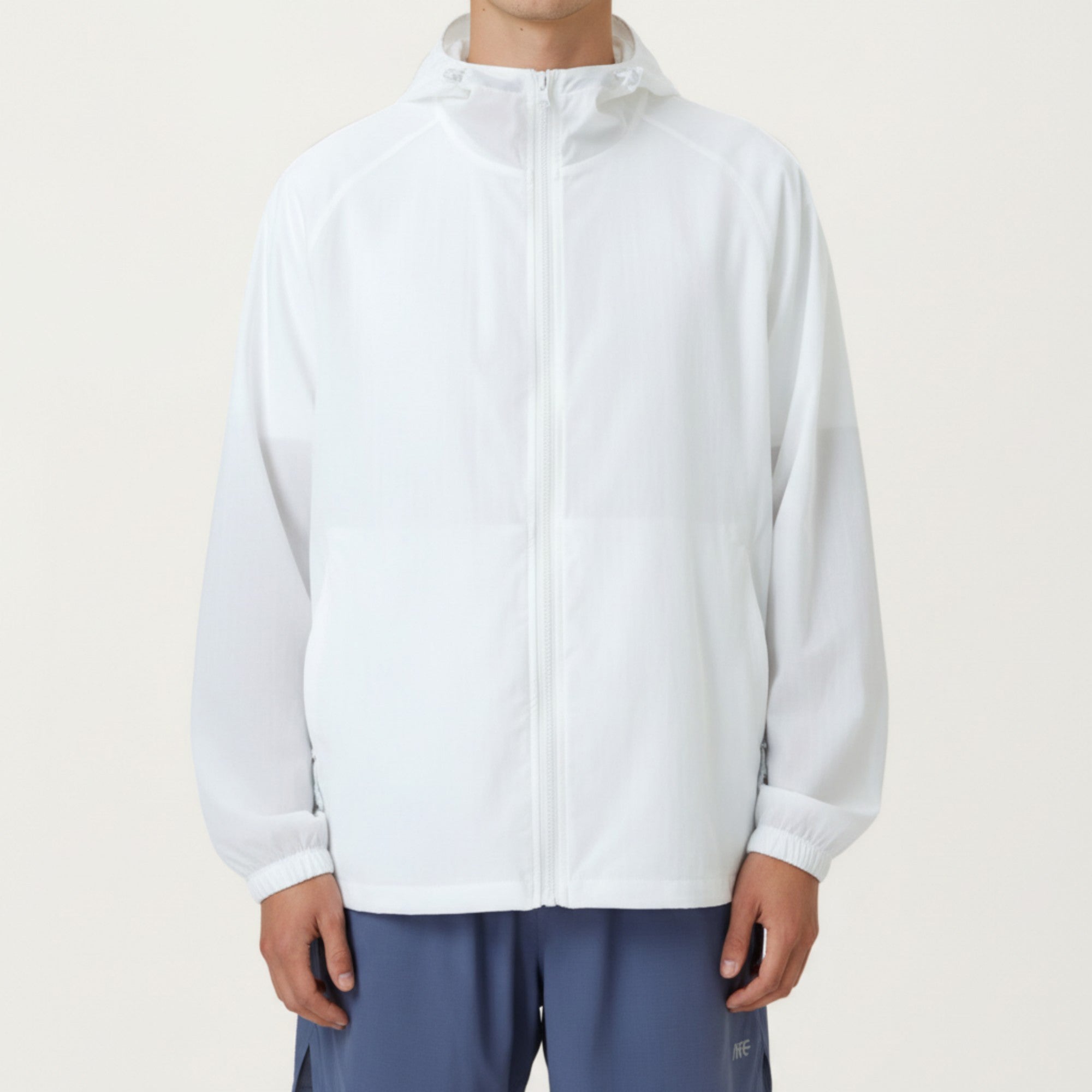 Anna-Kaci Men's Lightweight Hooded Windbreaker Jacket with Full Zip Closure Elastic Cuffs and Adjustable Hem