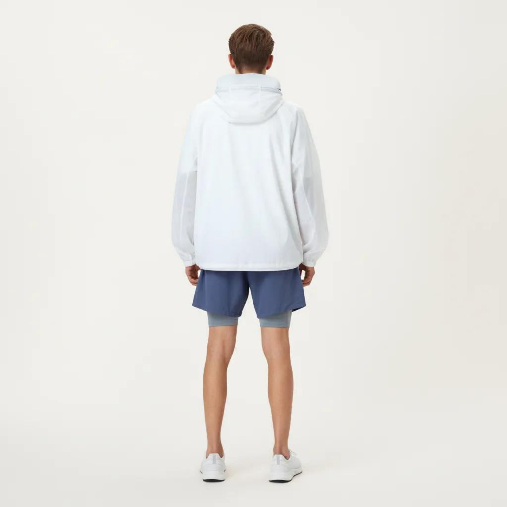 Anna-Kaci Men's Lightweight Hooded Windbreaker Jacket with Full Zip Closure Elastic Cuffs and Adjustable Hem