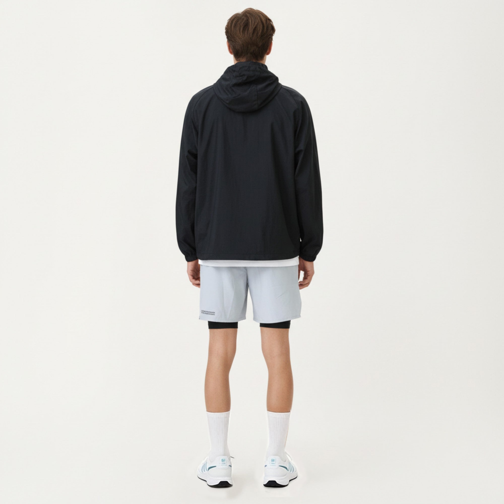 Anna-Kaci Men's Lightweight Windbreaker Jacket with Hood Full Zip Closure Drawstring Detail