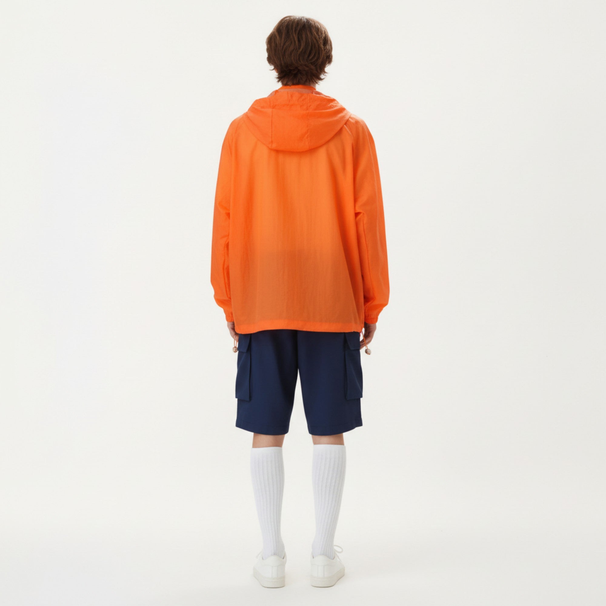 Anna-Kaci Men's Lightweight Windbreaker Jacket with Hood Full Zip Closure Drawstring Detail