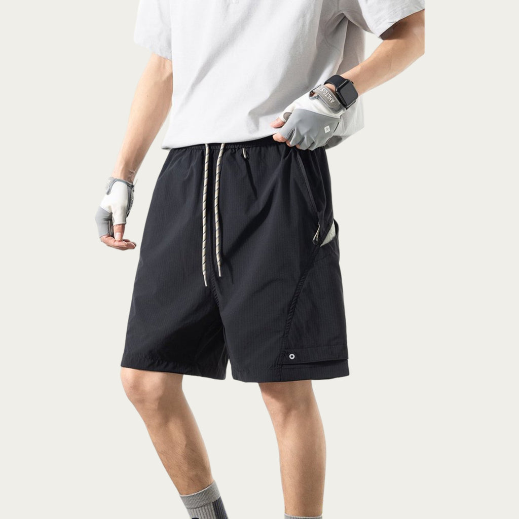 Anna-Kaci Men's Lightweight Athletic Shorts with Elastic Drawstring Waist Relaxed Fit Design and Side Pocket