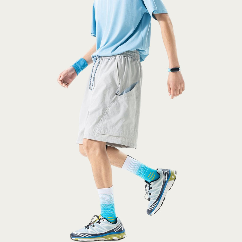 Anna-Kaci Men's Lightweight Athletic Shorts with Elastic Drawstring Waist Relaxed Fit Design and Side Pocket