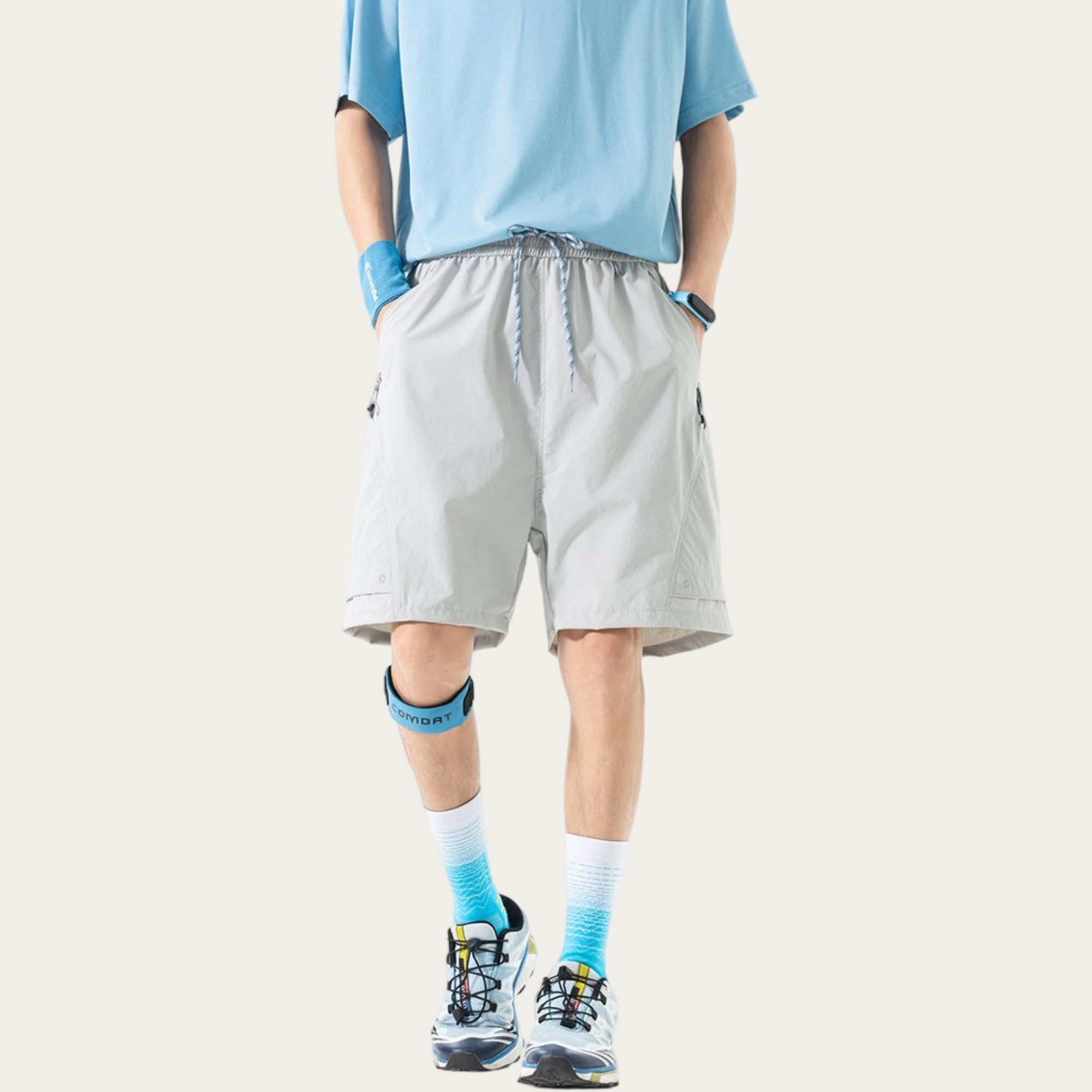 Anna-Kaci Men's Lightweight Athletic Shorts with Elastic Drawstring Waist Relaxed Fit Design and Side Pocket