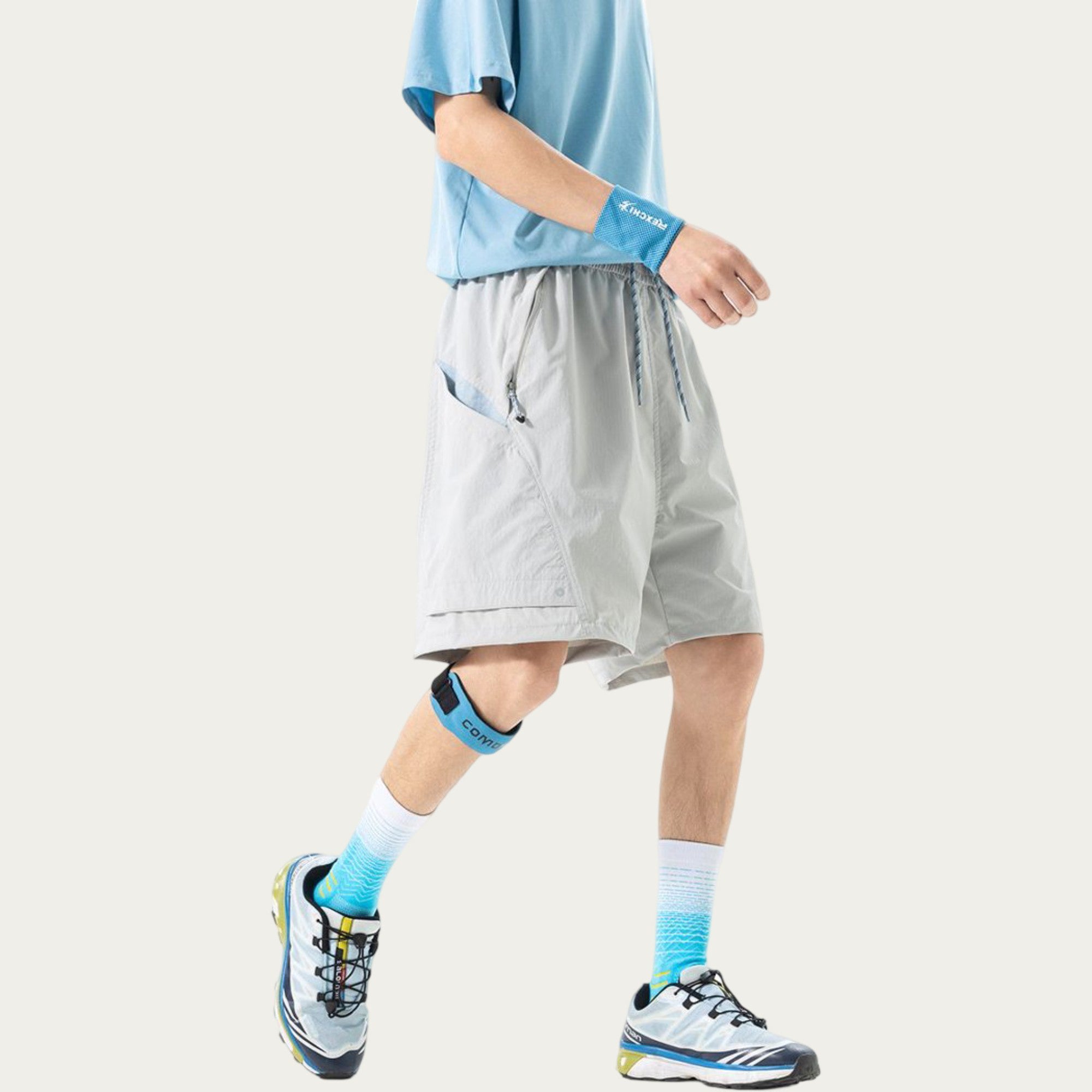 Anna-Kaci Men's Lightweight Athletic Shorts with Elastic Drawstring Waist Relaxed Fit Design and Side Pocket