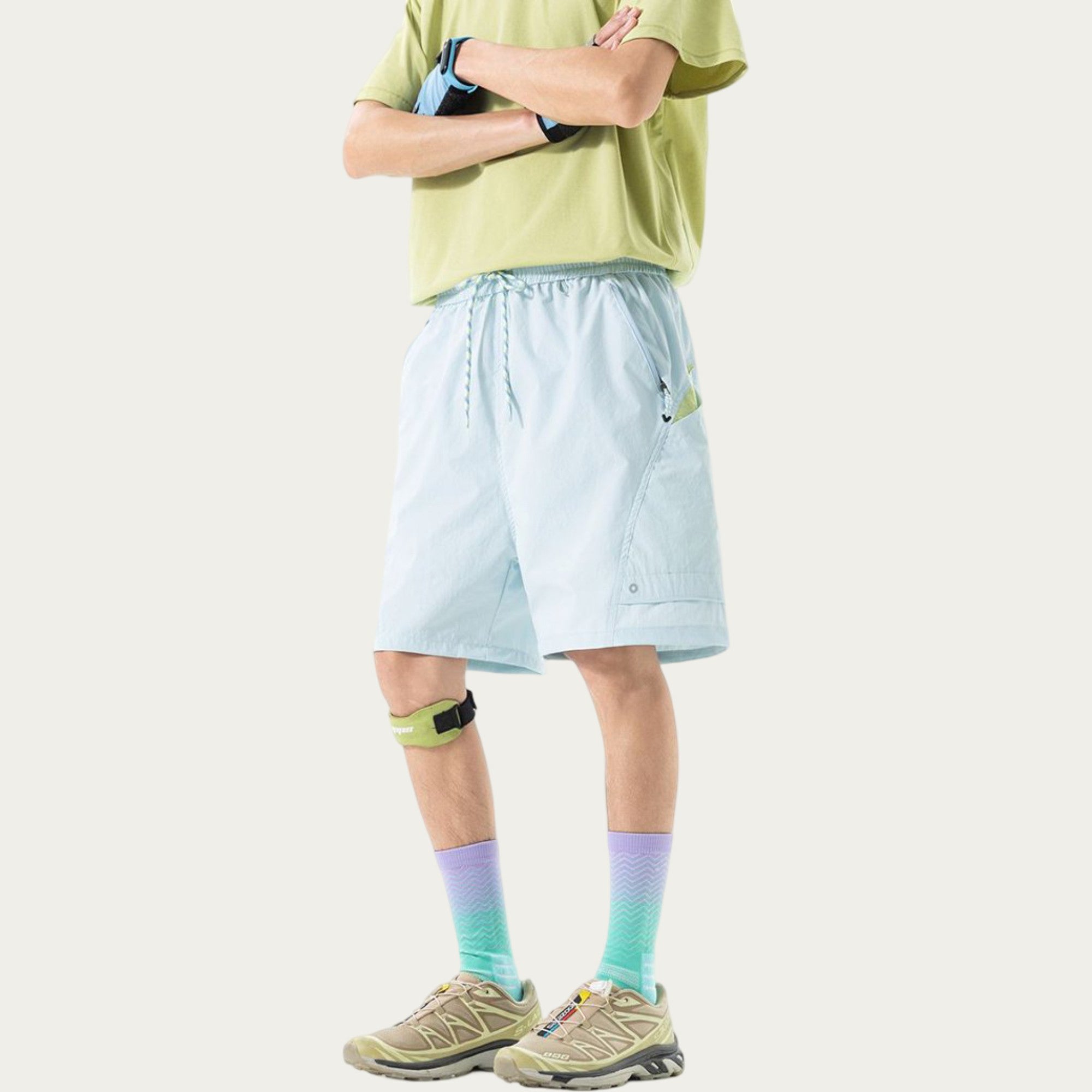 Anna-Kaci Men's Lightweight Athletic Shorts with Elastic Drawstring Waist Relaxed Fit Design and Side Pocket
