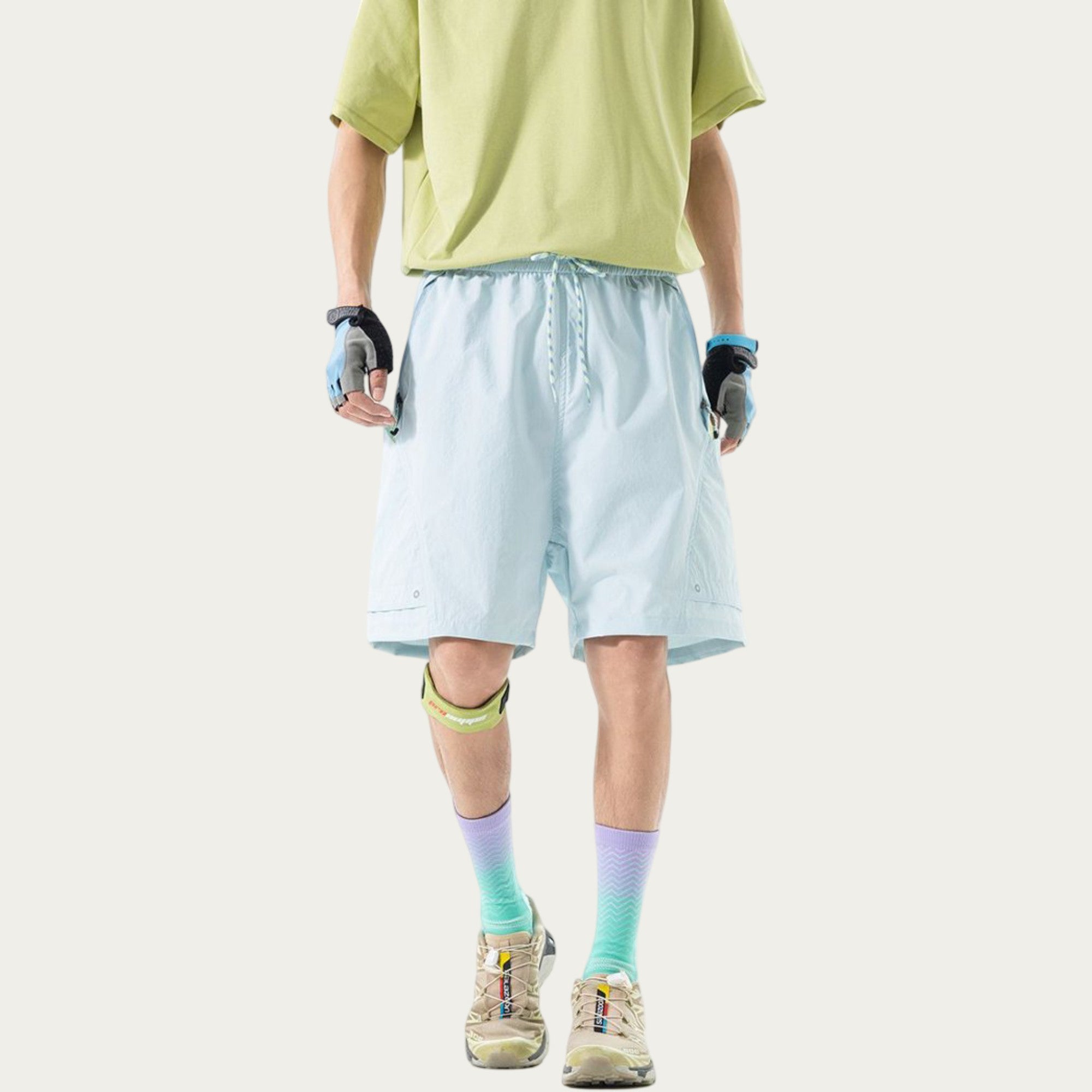 Anna-Kaci Men's Lightweight Athletic Shorts with Elastic Drawstring Waist Relaxed Fit Design and Side Pocket