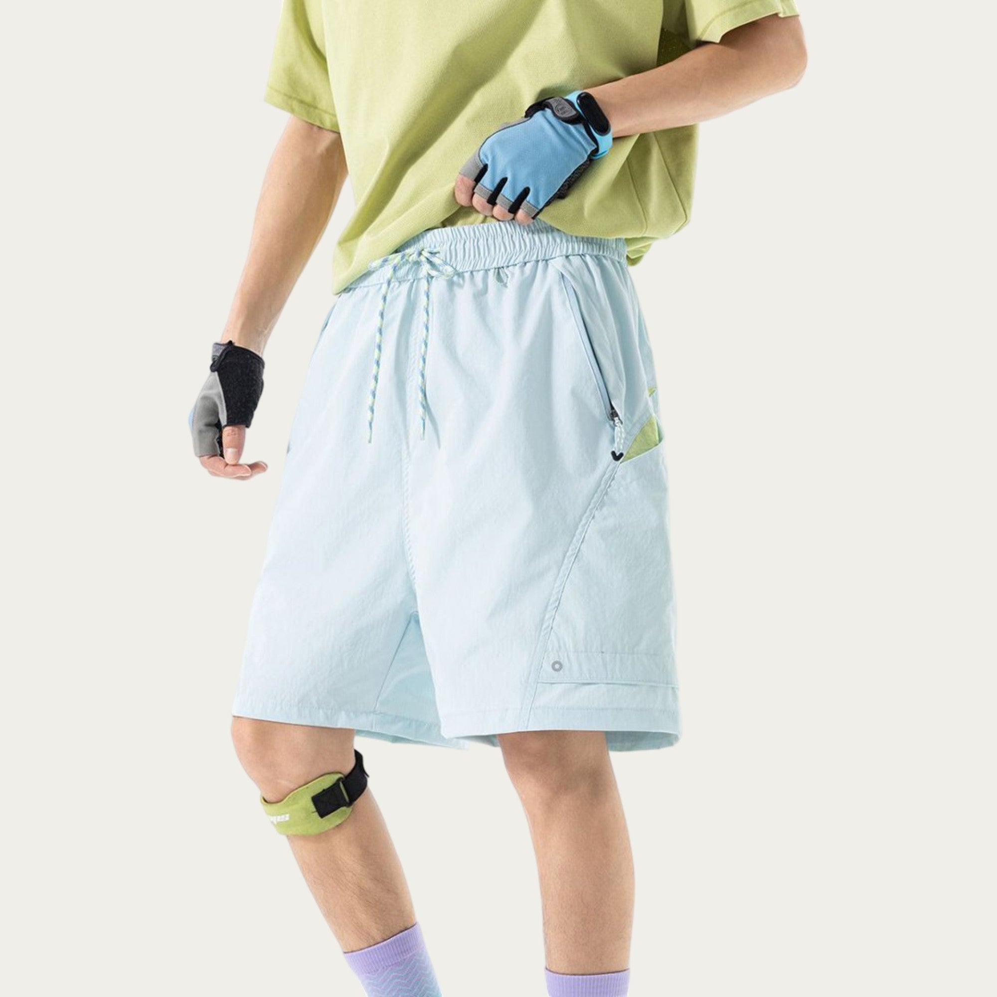 Anna-Kaci Men's Lightweight Athletic Shorts with Elastic Drawstring Waist Relaxed Fit Design and Side Pocket