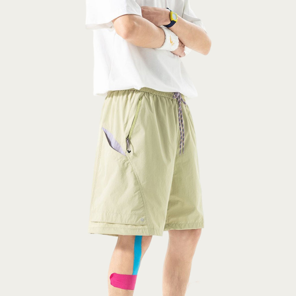 Anna-Kaci Men's Lightweight Athletic Shorts with Elastic Drawstring Waist Relaxed Fit Design and Side Pocket