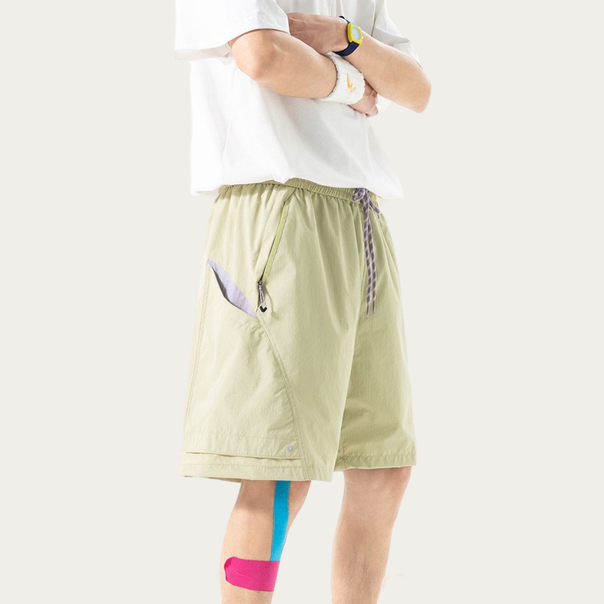 Anna-Kaci Men's Lightweight Athletic Shorts with Elastic Drawstring Waist Relaxed Fit Design and Side Pocket
