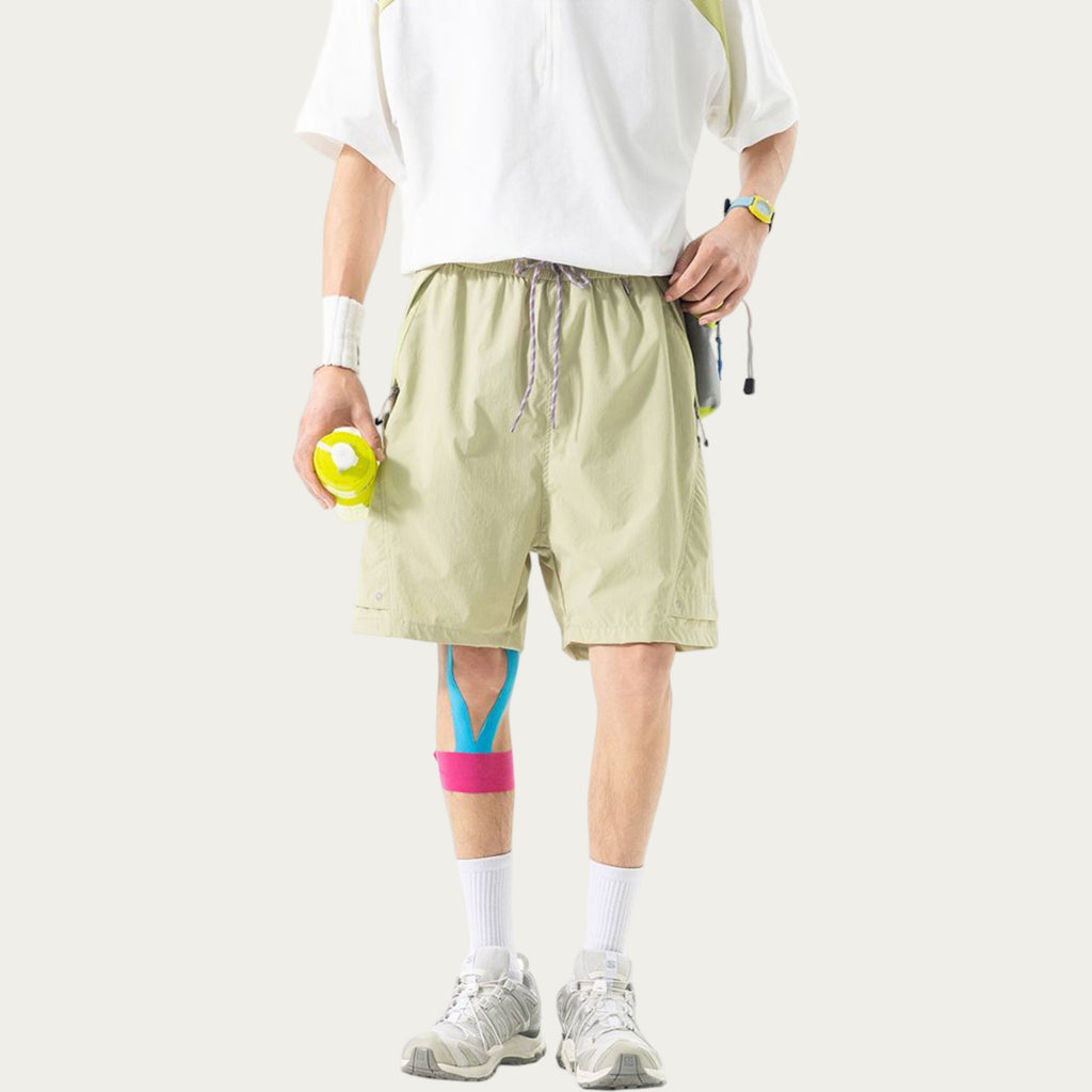 Anna-Kaci Men's Lightweight Athletic Shorts with Elastic Drawstring Waist Relaxed Fit Design and Side Pocket
