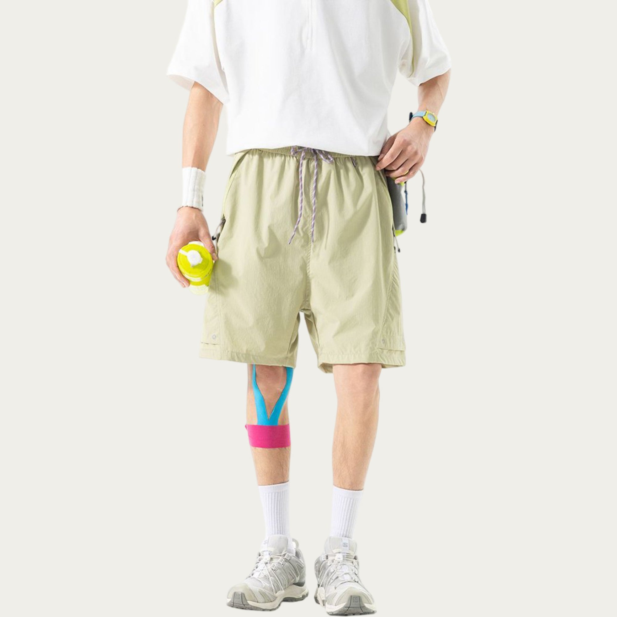 Anna-Kaci Men's Lightweight Athletic Shorts with Elastic Drawstring Waist Relaxed Fit Design and Side Pocket